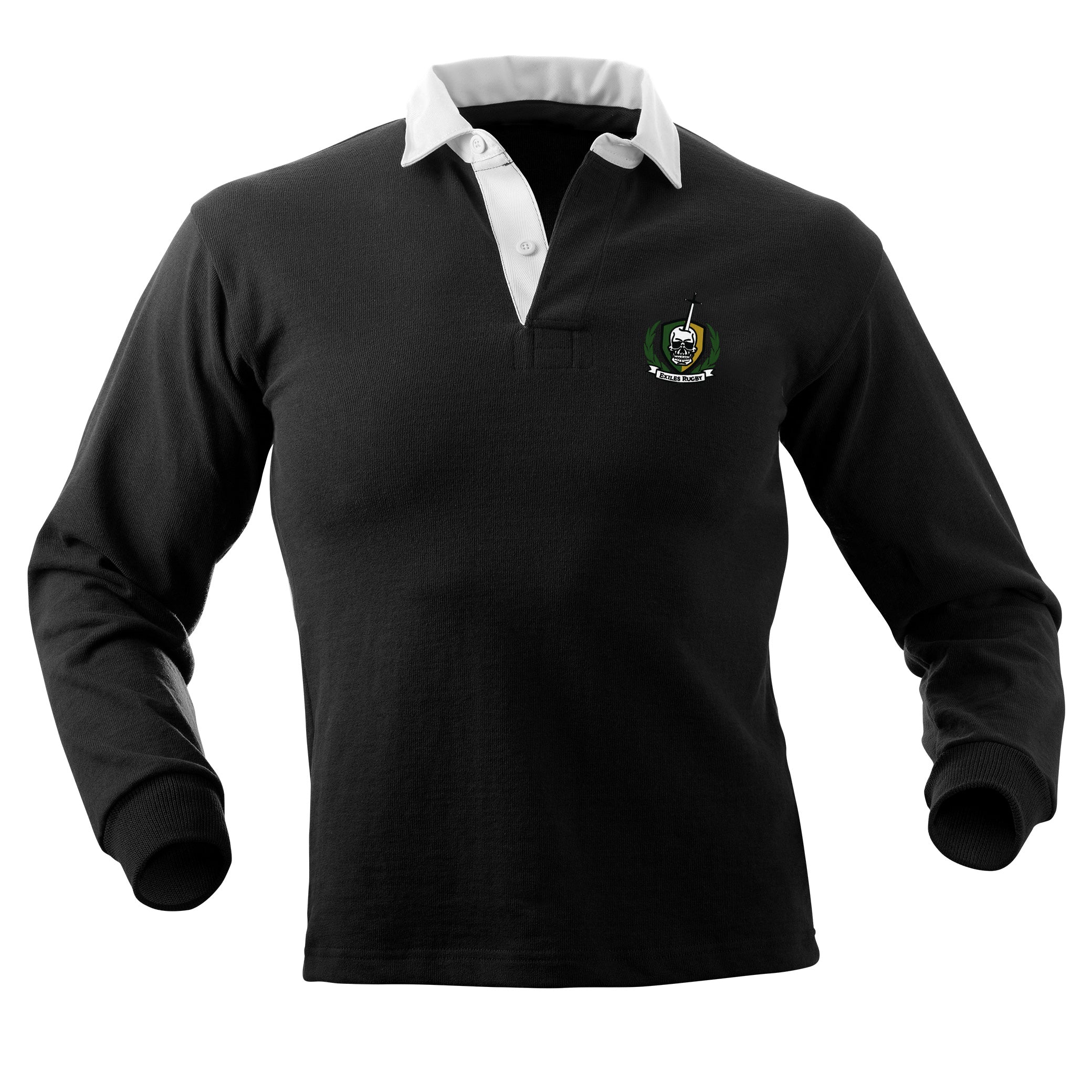 Exiles RFC Solid Traditional Rugby Jersey - Men's Classic Rugby Shirt for Training & Matches - Breathable & Durable Sports Apparel for Rugby Enthusiasts