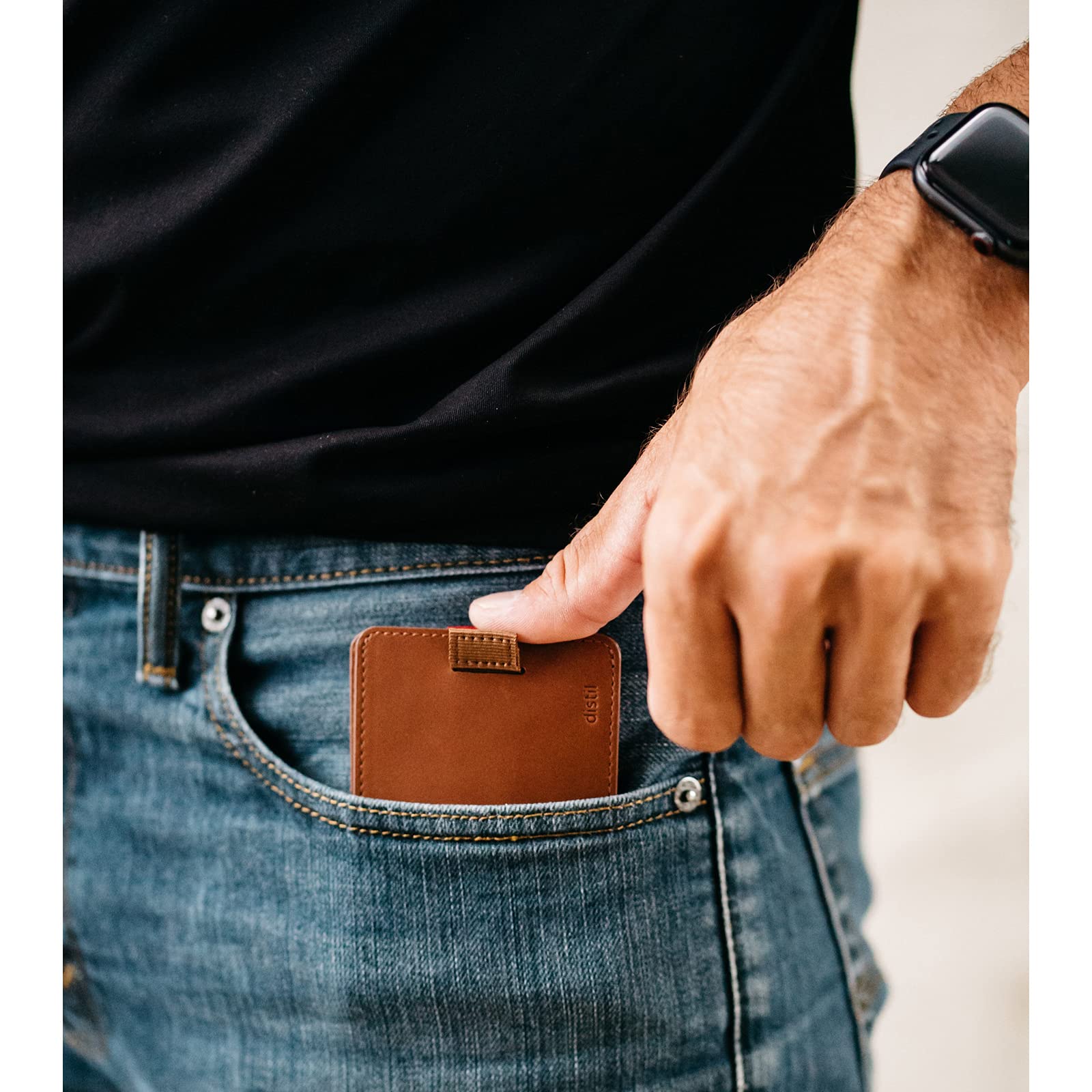 Distil Union Wally Classic - Slim RFID Blocking Leather Bifold Wallet with Money Clip for Men | Minimalist Front Pocket Billfold | Brown | Perfect for Everyday Carry, Travel & Business Use
