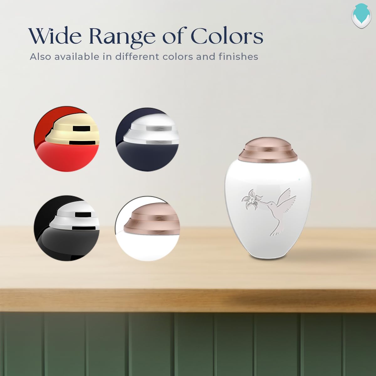 Beautiful White & Rose Gold Hummingbird Keepsake Urn for Ashes - Memorial Cremation Urn for Loved Ones - Perfect for Home Display & Funeral Services