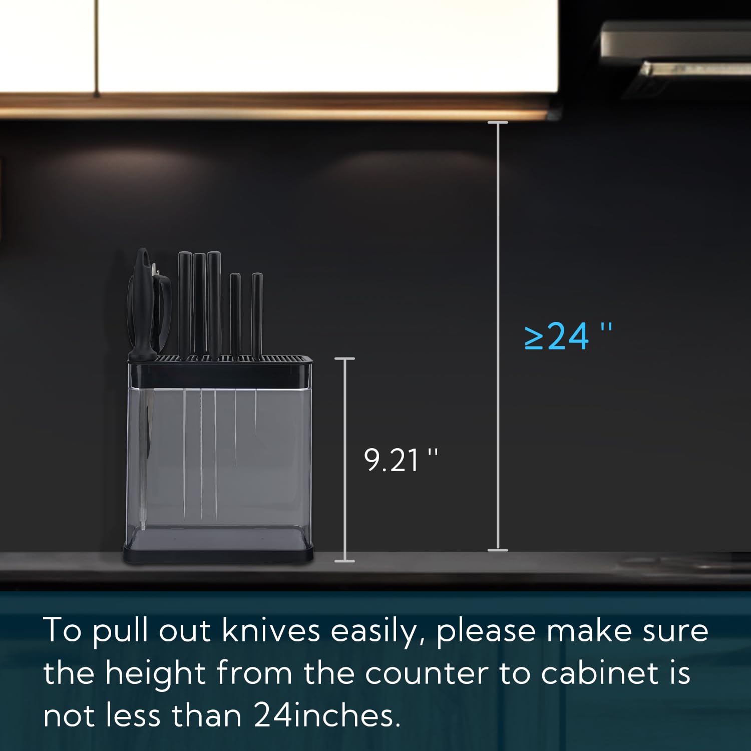 KITCHENDAO XL Universal Knife Block Holder - Detachable for Easy Cleaning, Extra Slots for Scissors & Sharpening Rod | Safe Knife Storage Solution | Space Saving Design with Unique Blade Protection | Perfect for Home Kitchens & Professional Chefs