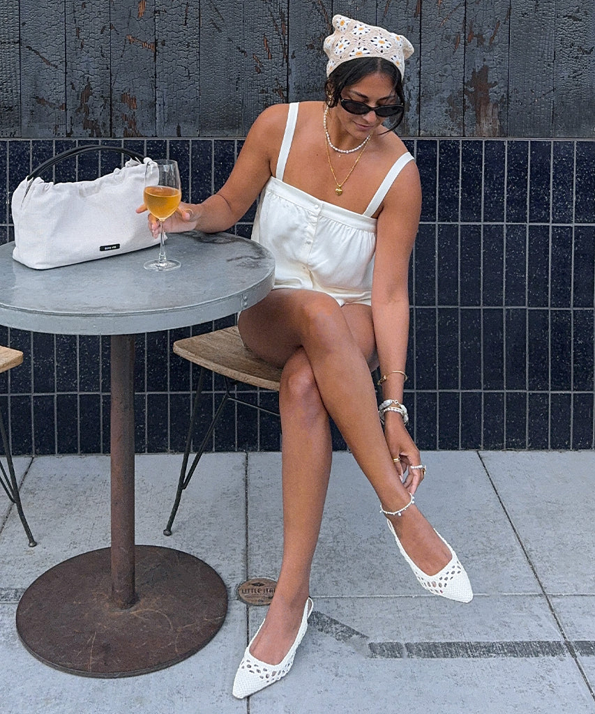 OLYMPA Women's White Stella High Heels - Elegant Stiletto Pumps for Parties, Weddings & Evening Events