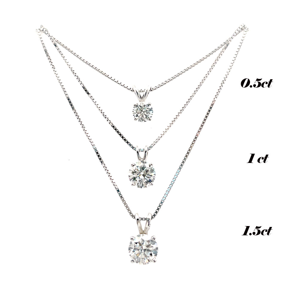 0.50ct Lab Created Diamond Pendant in 14k Gold with Free Silver Chain | Elegant Necklace for Women | Perfect for Weddings, Anniversaries & Special Occasions