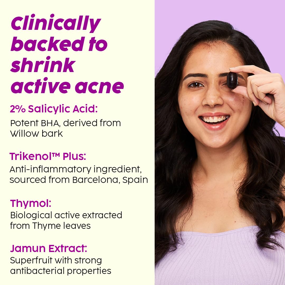 PLIX The Plant Fix Jamun Acne Spot Corrector Gel - Reduces Active Acne, Controls Oil & Soothes Inflammation | Day & Night Treatment for Men & Women | 15g | Perfect for Travel & On-the-Go Skincare
