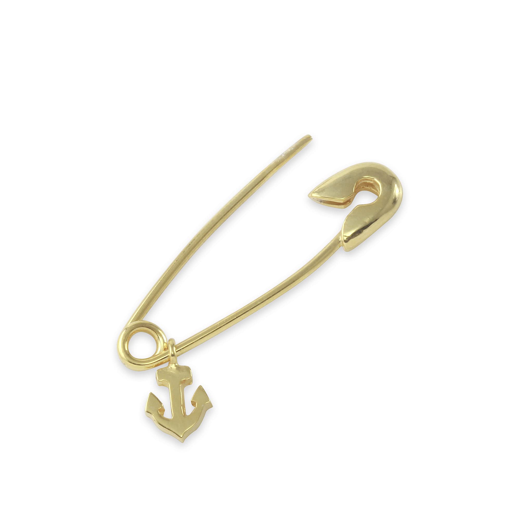 Monte Christo Safety Pin Charm Earring - 14K Yellow Gold Single Hoop Earring for Women | Unique Jewelry Gift Made in USA | Perfect for Casual Wear, Parties & Gifting