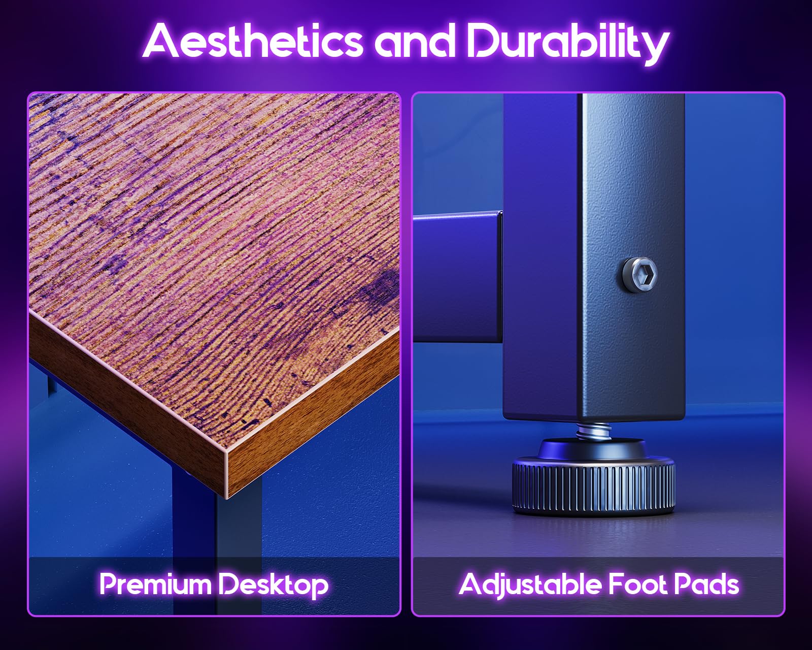 L Shaped Gaming Desk 51 inch - Sturdy Corner Computer Desk for Home Office, Small Space Workstation, Easy to Assemble Rustic Brown | Perfect for PC Gaming Setup, Streaming & Home Office Workspace