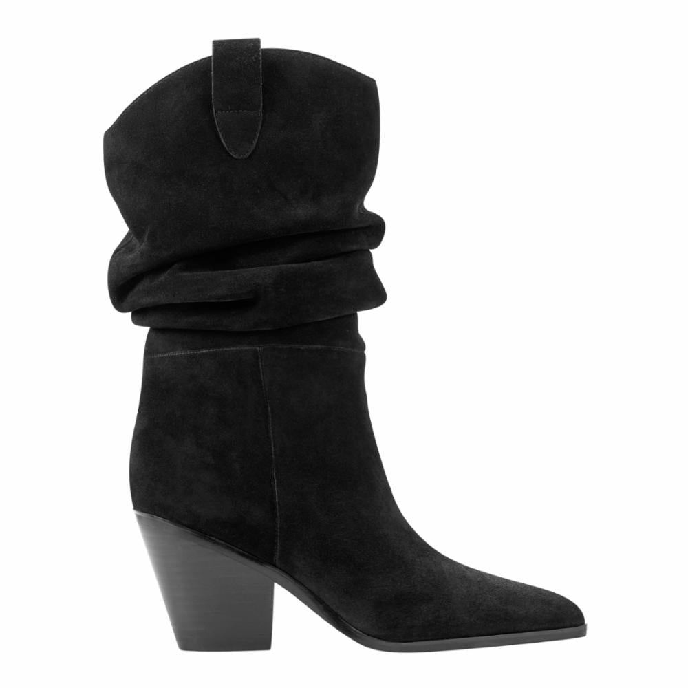 Marc Fisher Ltd Women's Myleea Black Leather Ankle Boots - Stylish & Comfortable for Work, Casual Outfits & Fall Fashion