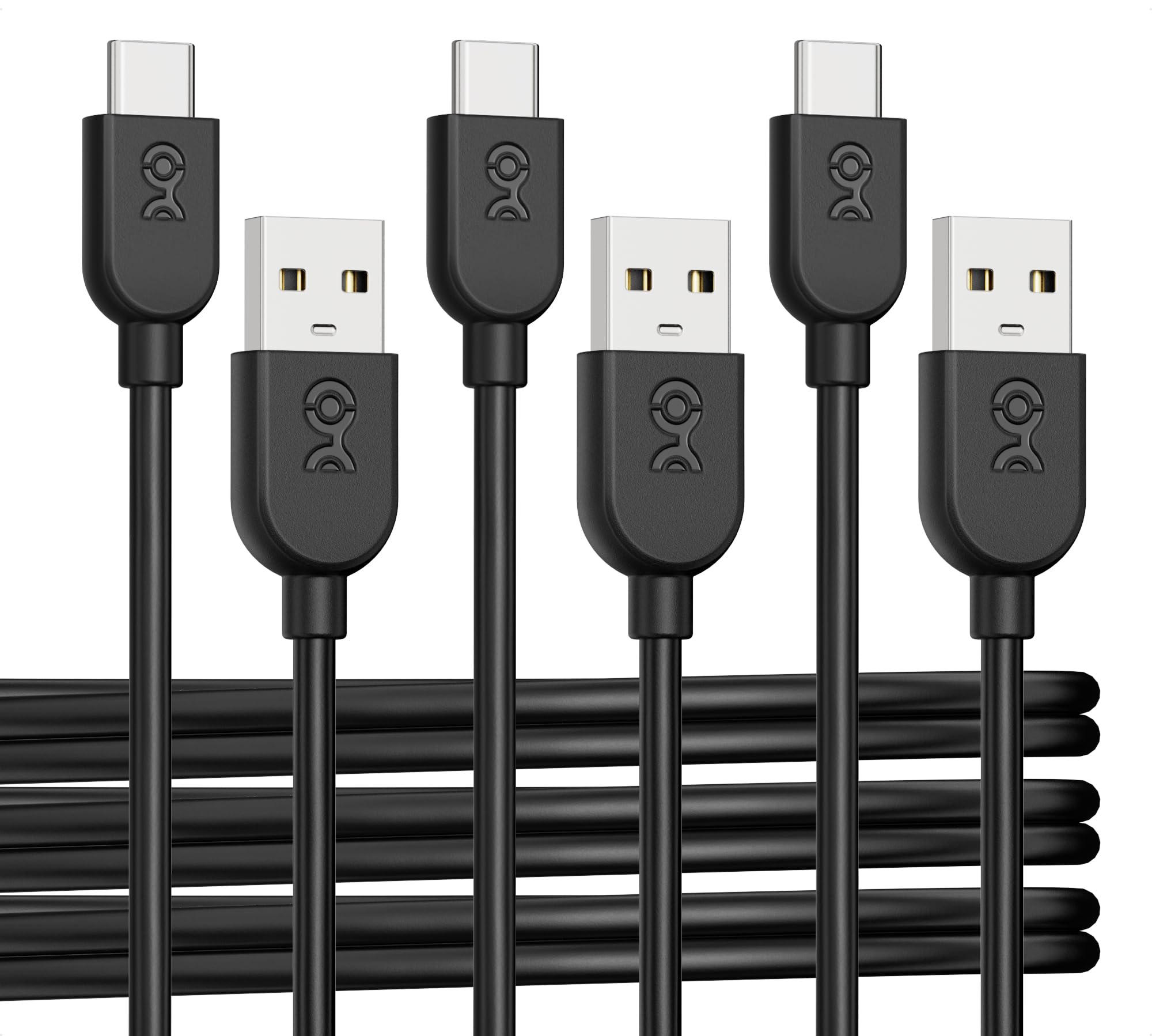 Cable Matters 3-Pack 3A Fast Charging USB A to USB C Cable 1.8m (6ft) - Flexible & Durable Charger Cord for iPhone 15/15 Pro/15 Plus, iPad Pro, Samsung Galaxy S23 - Perfect for Home, Office & Travel Charging