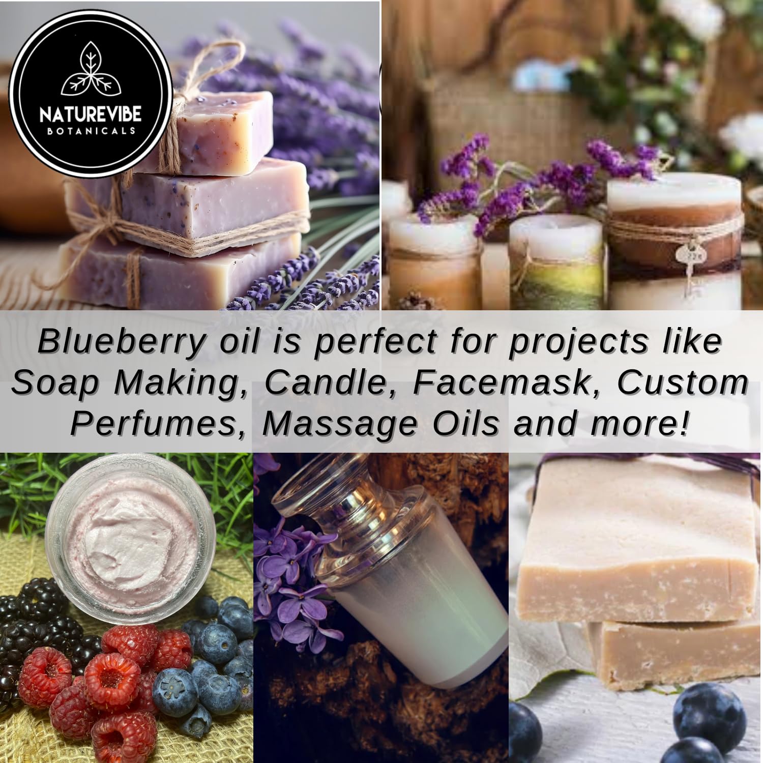 Naturevibe Botanicals Organic Blueberry Oil & Apricot Oil Combo - 32oz Each | Cold-Pressed, Unrefined Carrier Oils for Skin, Hair & Massage | Perfect for DIY Beauty Recipes & Aromatherapy
