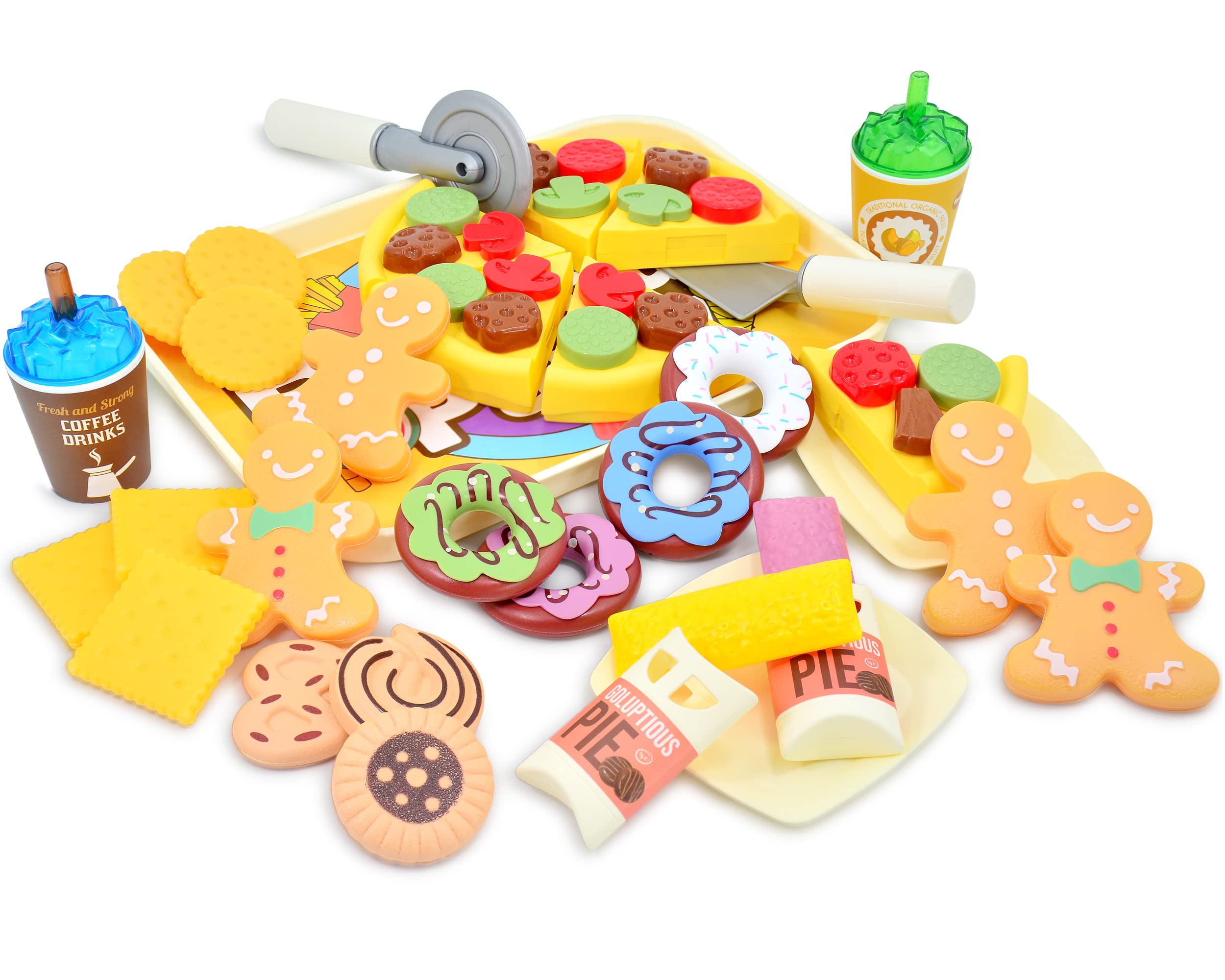 CAILLU Kids Play Kitchen Set - Pretend Play Food Toys for Girls & Boys, Green Plastic Play Kitchen Accessories, Educational Toy for Toddlers & Preschoolers - Perfect for Home, Classroom & Daycare Pretend Play