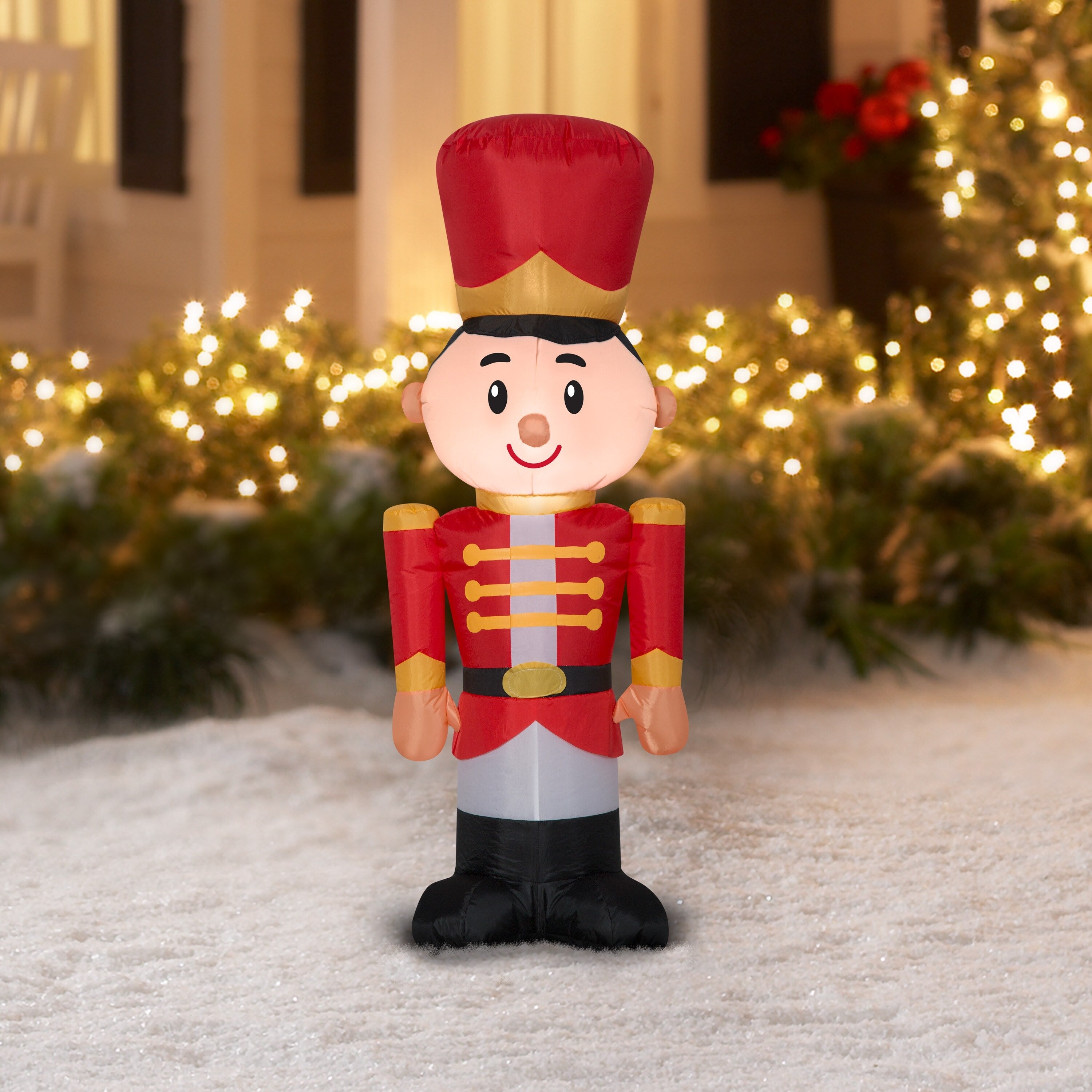 4' Red Uniform Toy Soldier Airblown® Gemmy Inflatable Decoration - Perfect for Christmas Yard Decor, Holiday Displays, and Outdoor Party Decorations