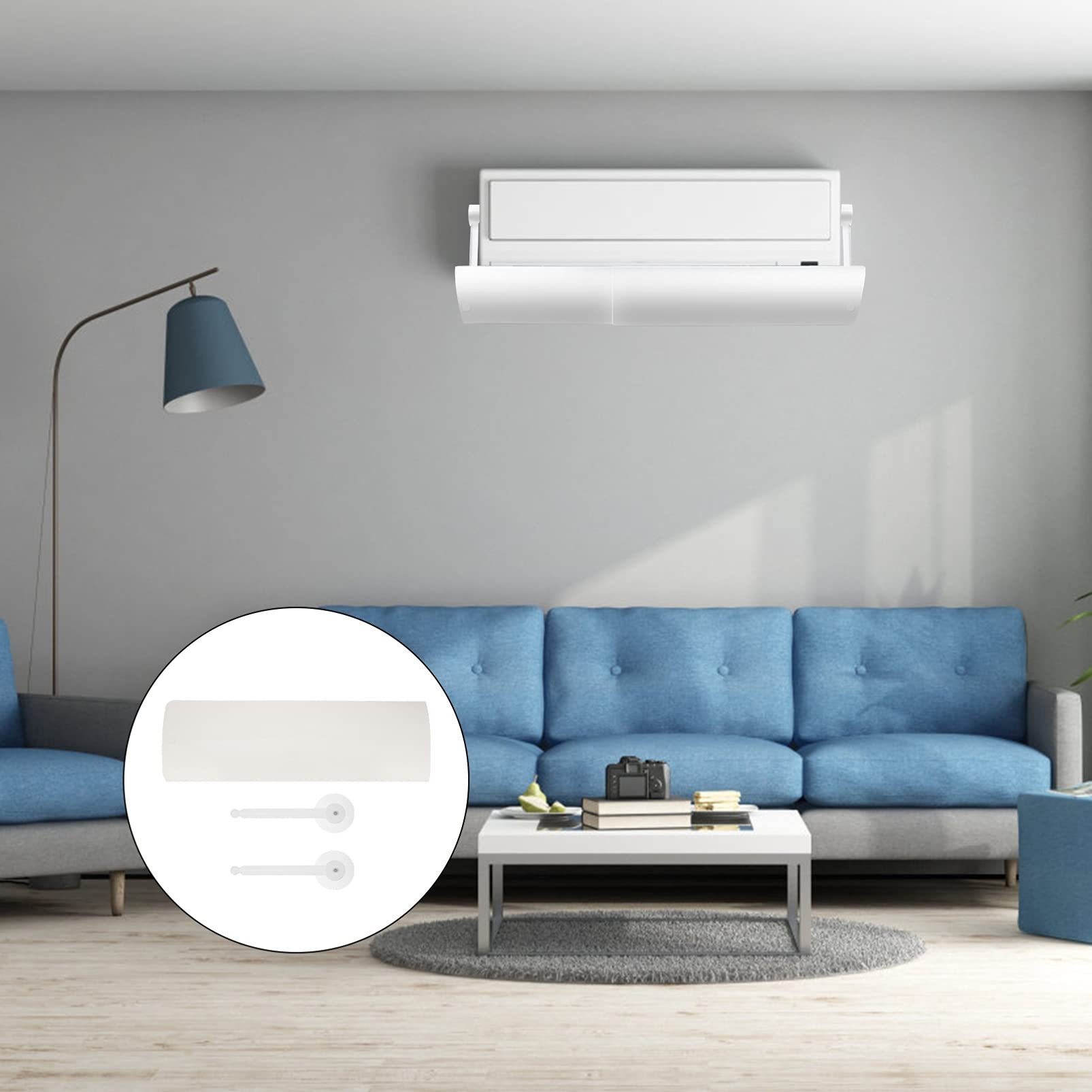 OSALADI White PP Air Conditioner Windshield & Baseboard Air Deflector Extender - AC Vent Cover for Window, Windproof & Durable - Perfect for Home, Office & RV Cooling Efficiency