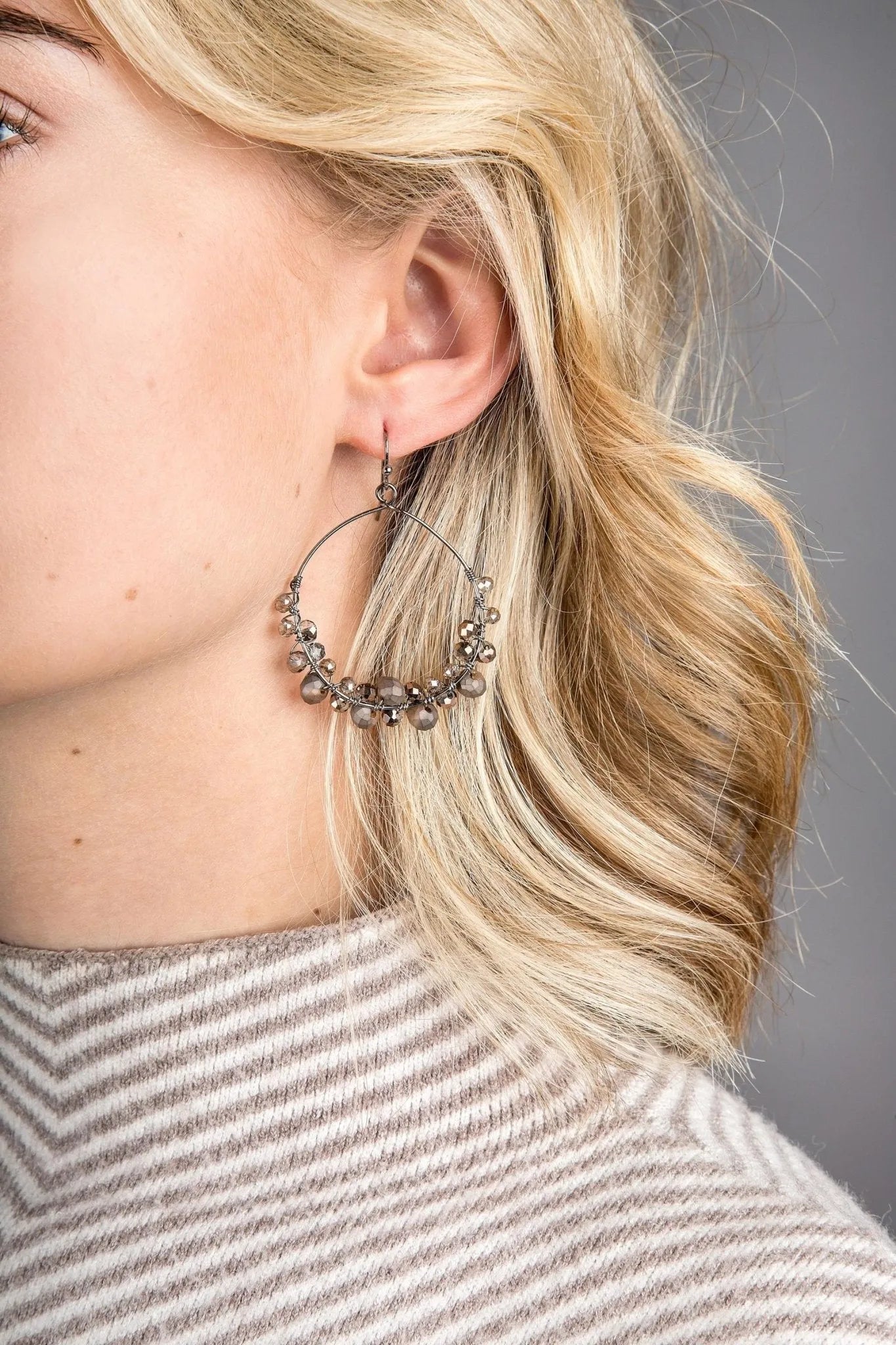 Stylish Beaded Hoop Earrings for Women - Trendy Handmade Boho Jewelry - Perfect for Parties, Weddings & Everyday Wear