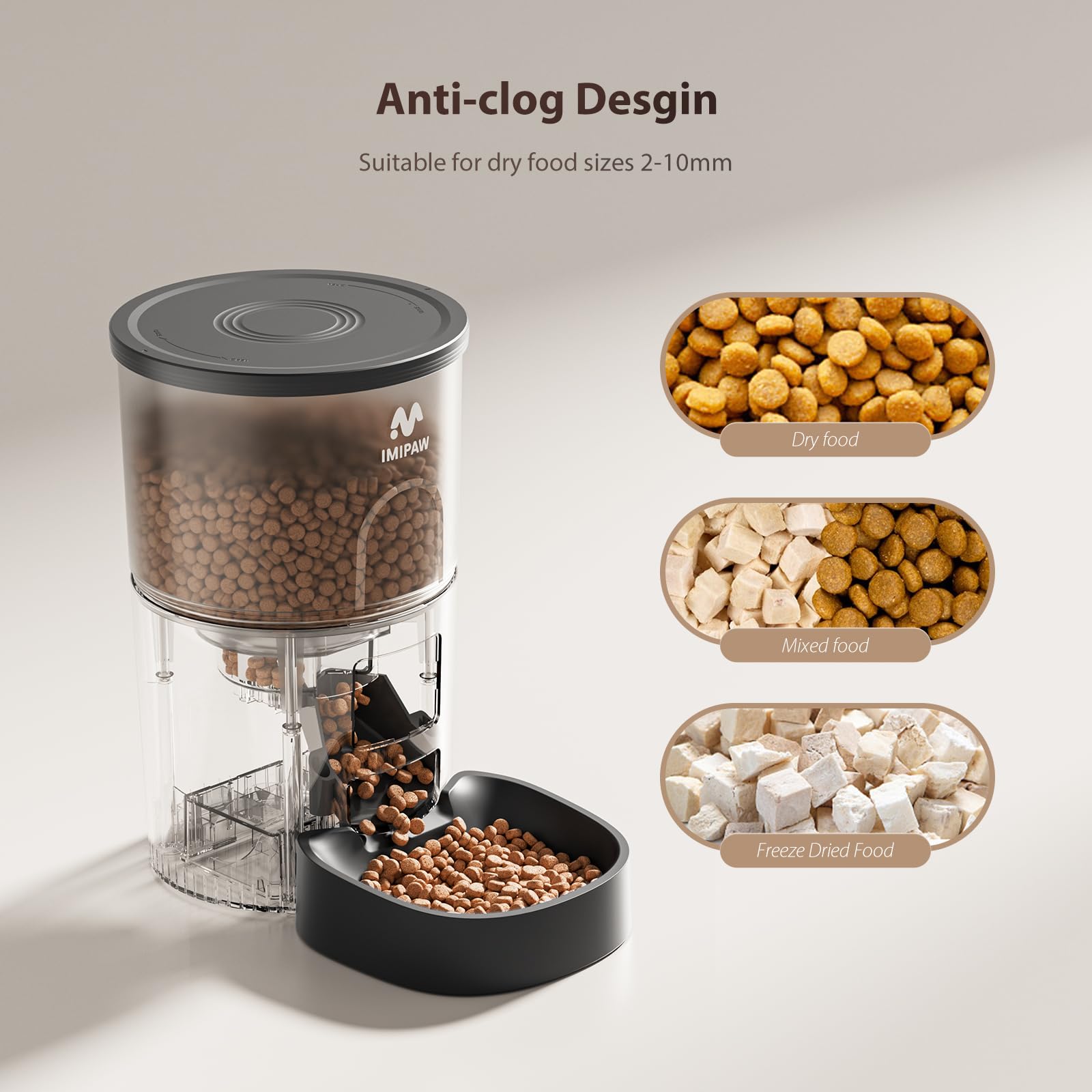 Automatic Cat Food Dispenser with WiFi & App Control - Programmable Pet Feeder for Dry Food, Dual Power Supply, Slow Feeder for Cats & Small Dogs - Perfect for Busy Pet Owners & Multi-Pet Households