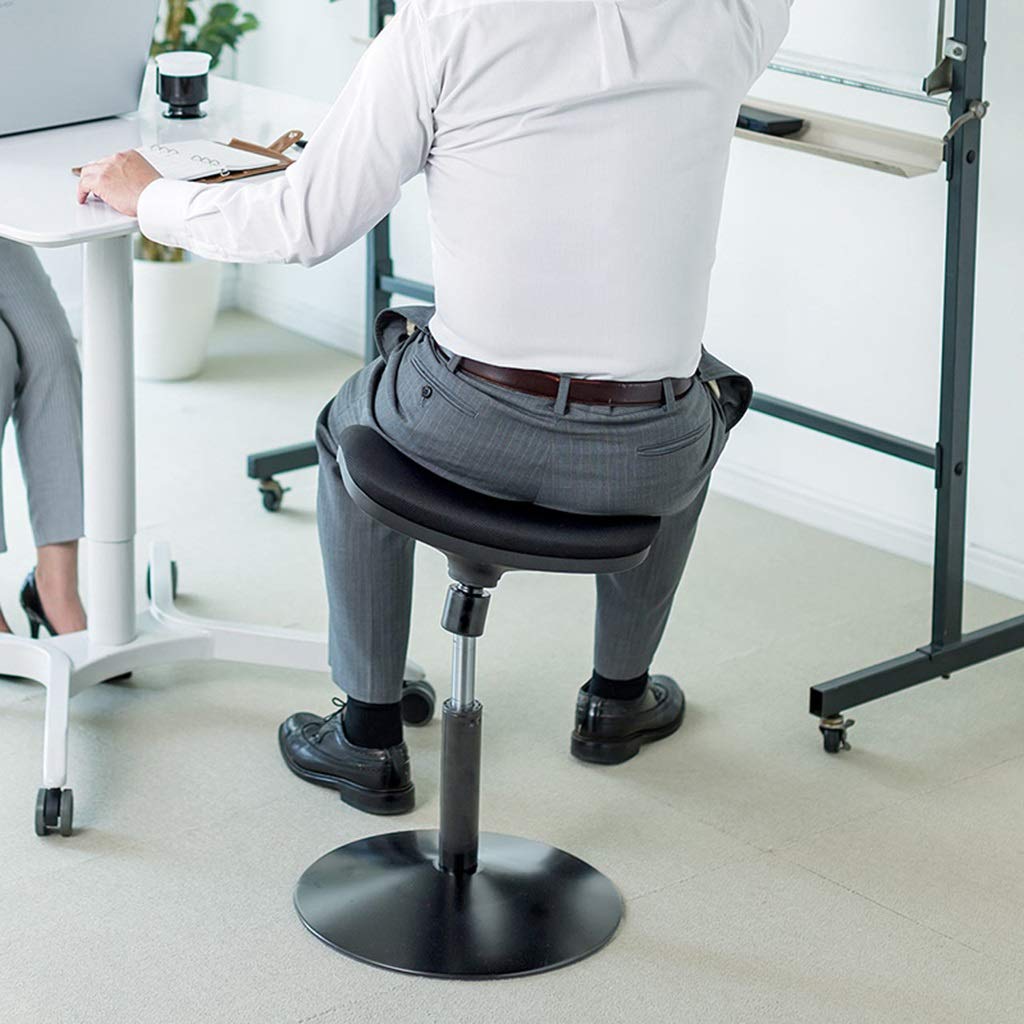 Adjustable Height Swivel Stool Chair - Lightweight Cotton Counter Chair (6kg) with Lift Mechanism - Modern Same-Color Design in Black - Perfect for Kitchen, Salon, Bar, Office & Massage Use