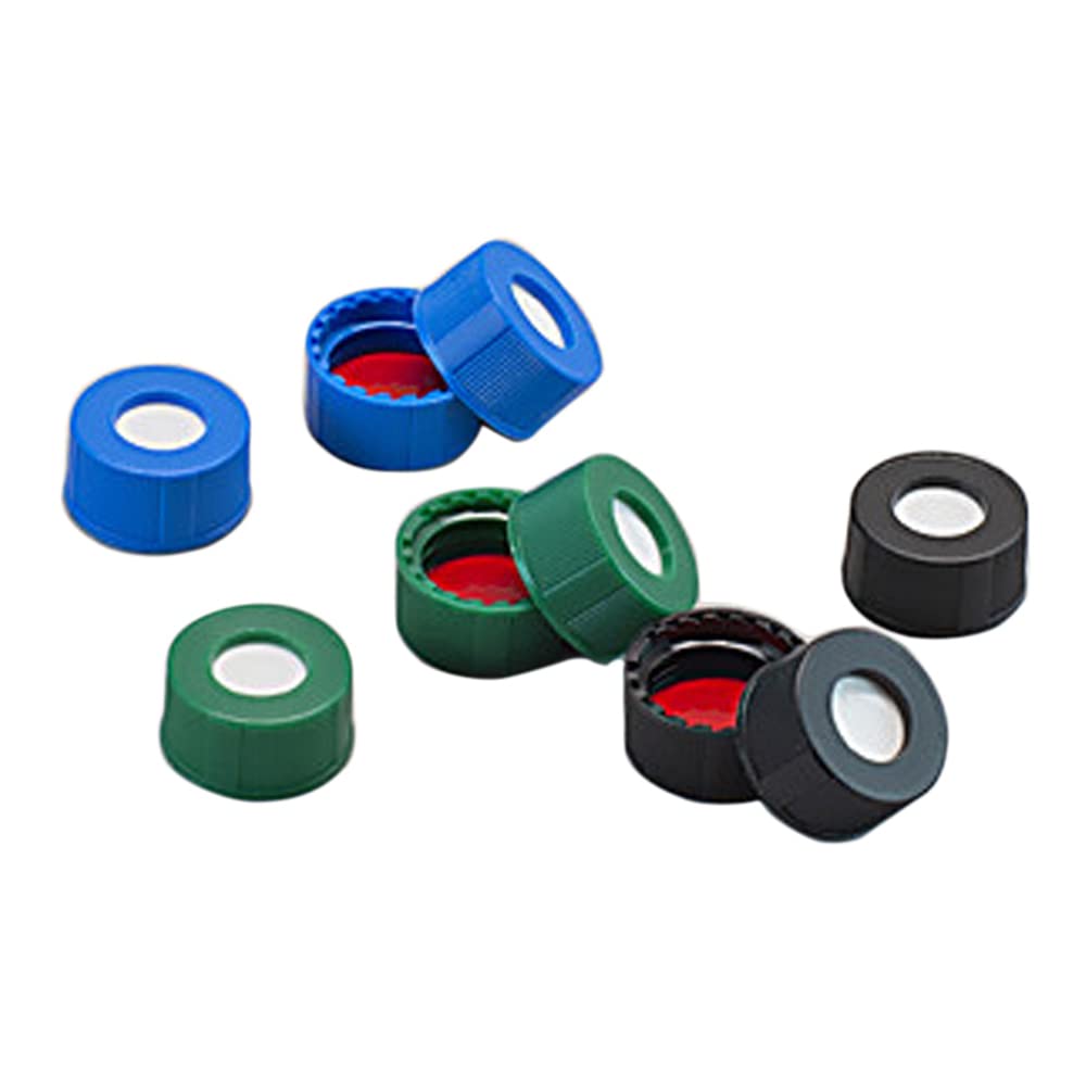 PTFE/Silicone Lined Royal Blue Ribbed Caps - 9mm Diameter Lab Force 1159M20 (Pack of 1000) - Ideal for Laboratory, Pharmaceutical, and Chemical Sample Storage