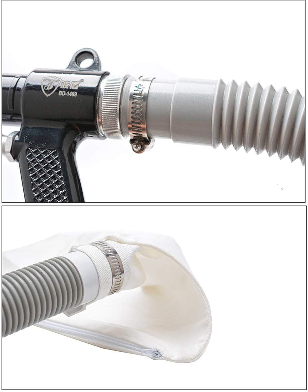 2-in-1 Air Suction Vacuum Blow Gun Kit with 1/4 Inch Nozzle - Professional Auto Detailing & Workshop Cleaning Tool (Black) - Perfect for Dust Removal, Car Detailing, and Industrial Maintenance