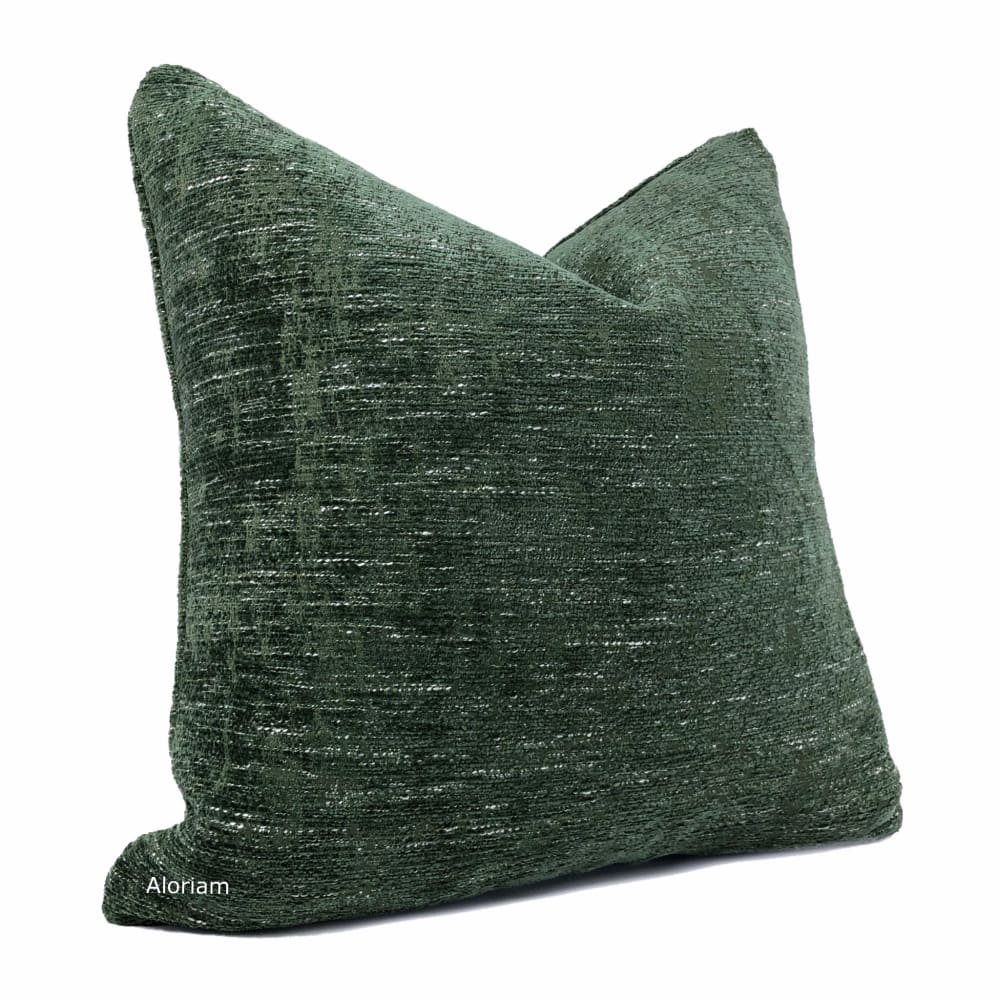 Knox Spinach Green Slub Textured Chenille Pillow Cover - Soft & Cozy Home Decor for Living Room, Bedroom, or Sofa - Clearance Sale