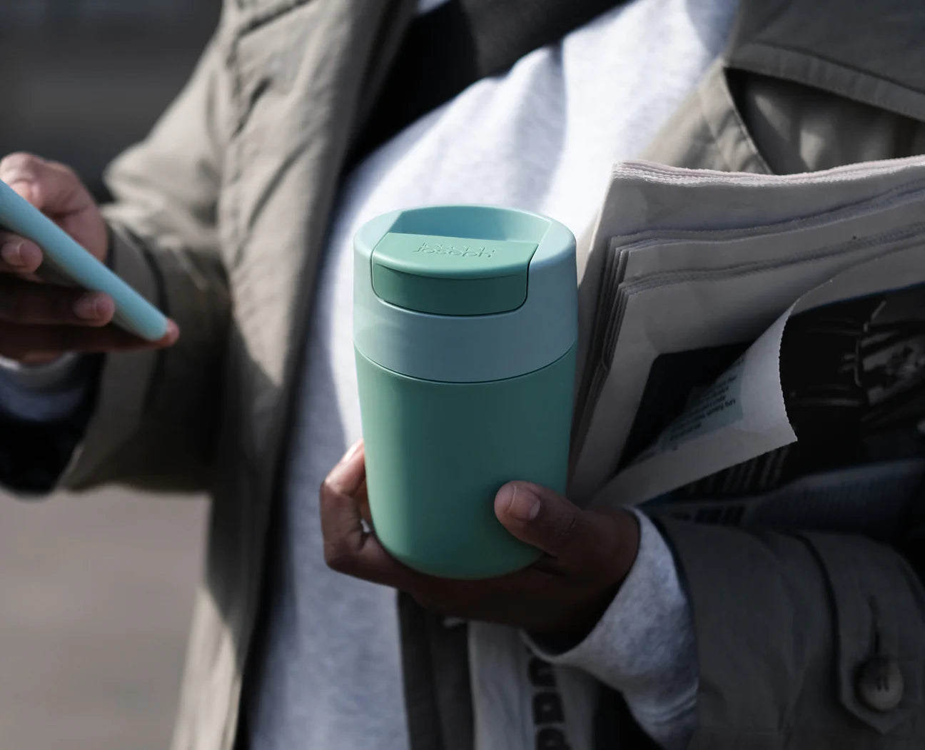 Insulated Travel Coffee Mug with Leak-Proof Hygienic Lid - 340ml (12oz) Stainless Steel Thermos for Hot & Cold Drinks - Perfect for Commuting, Camping, and Office Use