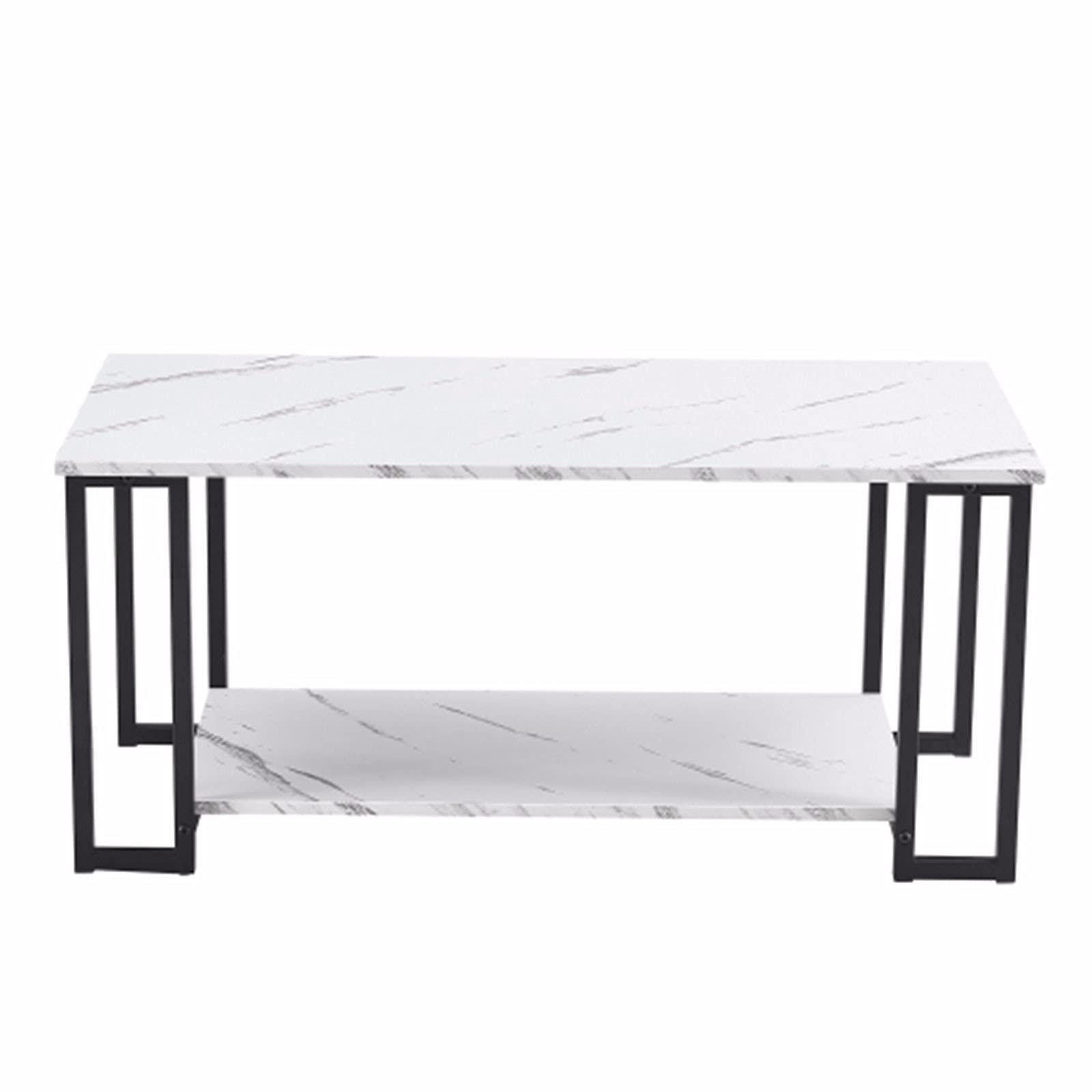 Premium 2-Tier Marble MDF Coffee Table - 39.37