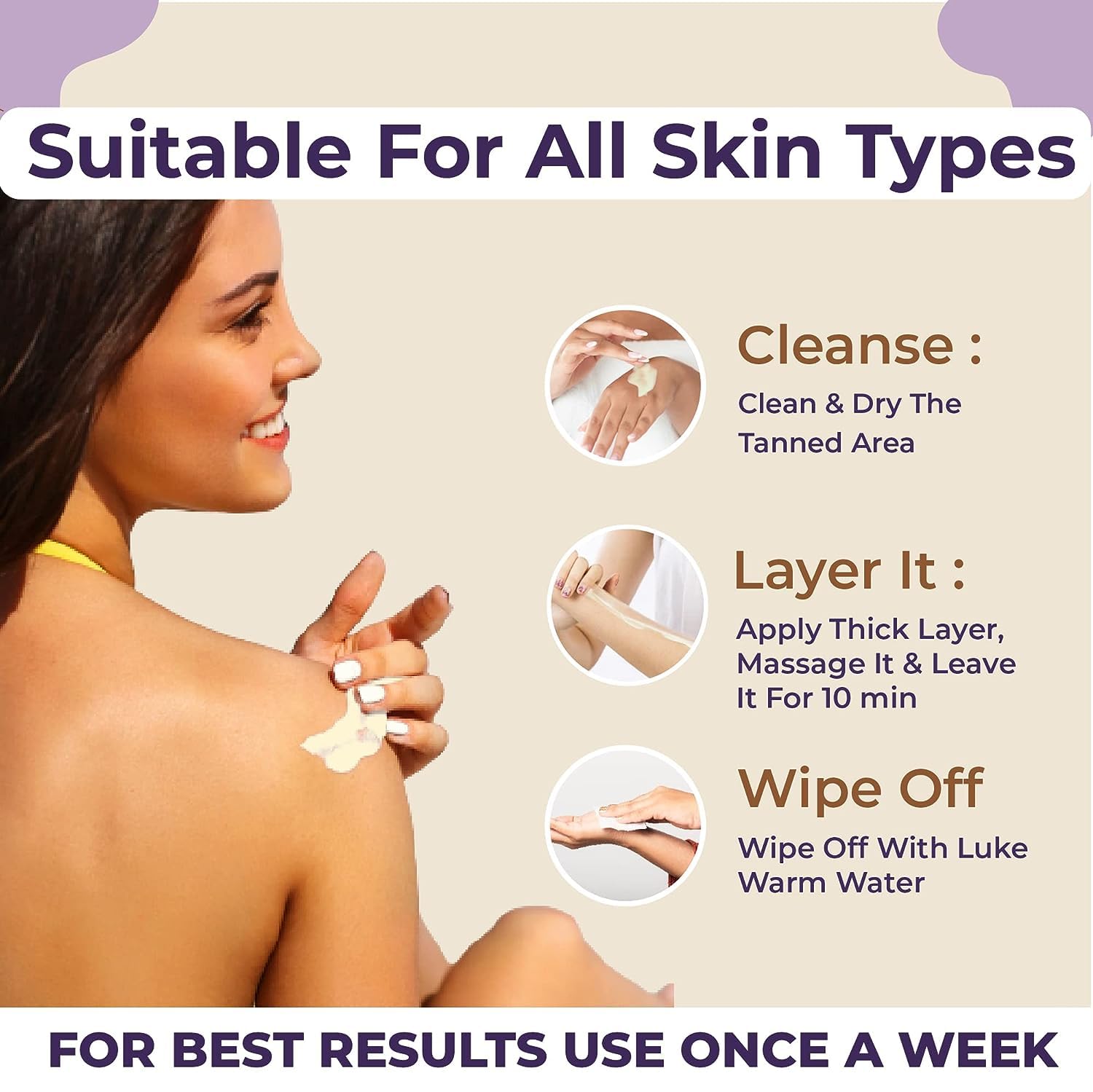 Sanfe Detan Cream Instalite Tan Removal Wipes 200gm | Glycoclear Technology for 1 Tone Brighter Skin in 10 Minutes | Legs, Arms, Underarms & Back Tan Removal | Glowing Skin Care | Perfect for Beach, Pool & Outdoor Activities