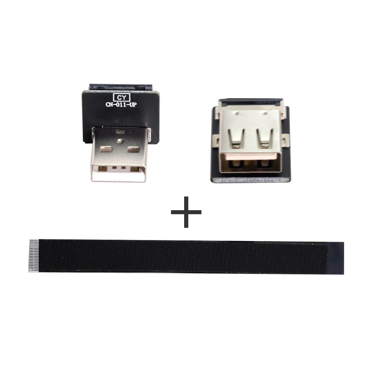 Up Angled USB 2.0 Type-A Male to Female Extension Cable - 20CM Flat Slim FPC Data Transfer Cable for FPV Drones, Disk Drives, Scanners & Printers | Perfect for Office Setup, Home Electronics & DIY Projects
