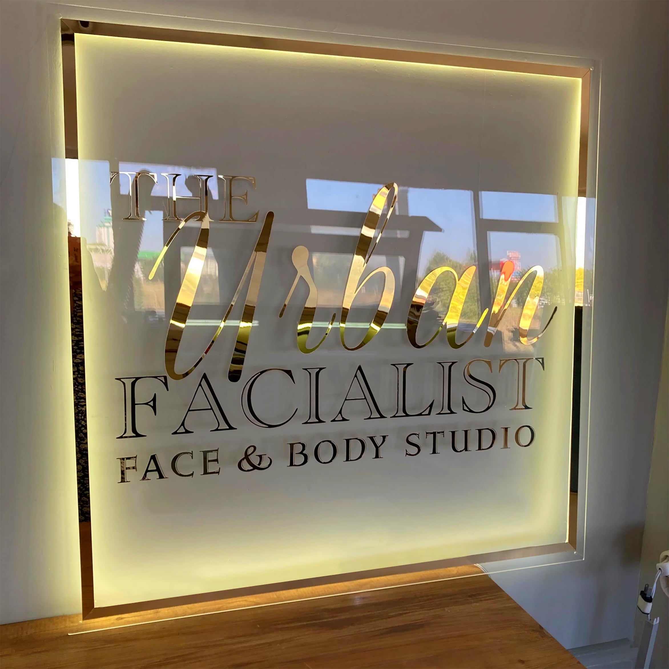Custom Acrylic Backlit Sign - Personalized Illuminated Business Logo Sign for Storefront, Office, Salon & Restaurant Decor (15