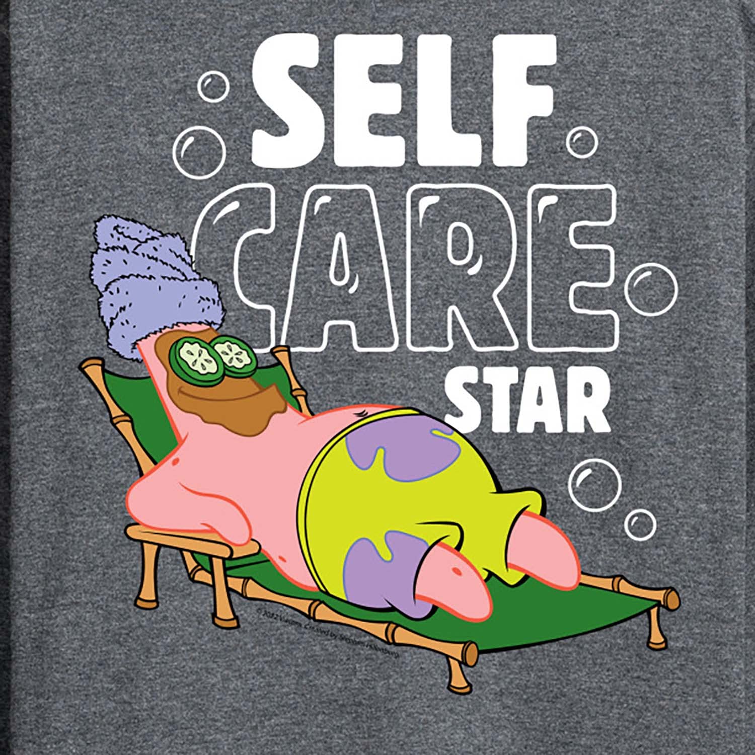 HYBRID APPAREL Spongebob Squarepants Self Care Star Men's Long Sleeve T-Shirt - Cartoon Graphic Tee for Casual Wear, Lounge & Fan Gifts