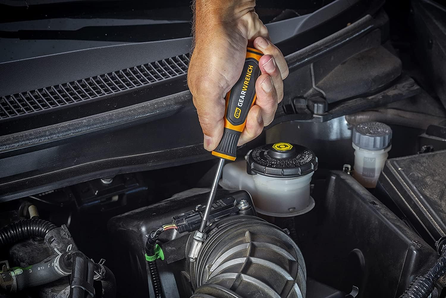 Gearwrench #2 x 4 Phillips Dual Material Screwdriver (80007H) - Ergonomic Handle for Precision Work - Ideal for DIY, Home Repair & Automotive Maintenance