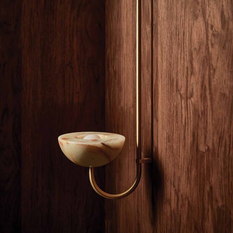 PRE ORDER Marz Designs Aurelia Wall Light - Jade Onyx & Brass Finish | 2 Size Options | Perfect for Bedroom, Living Room & Hallway Lighting Decor