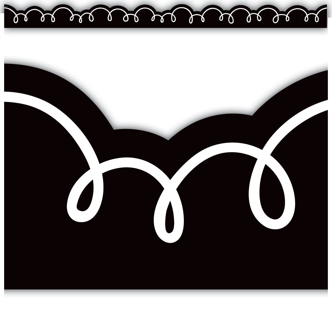 Black and White Die Cut Border Trim - Decorative Scalloped Edge for Scrapbooking, Card Making, and DIY Crafts
