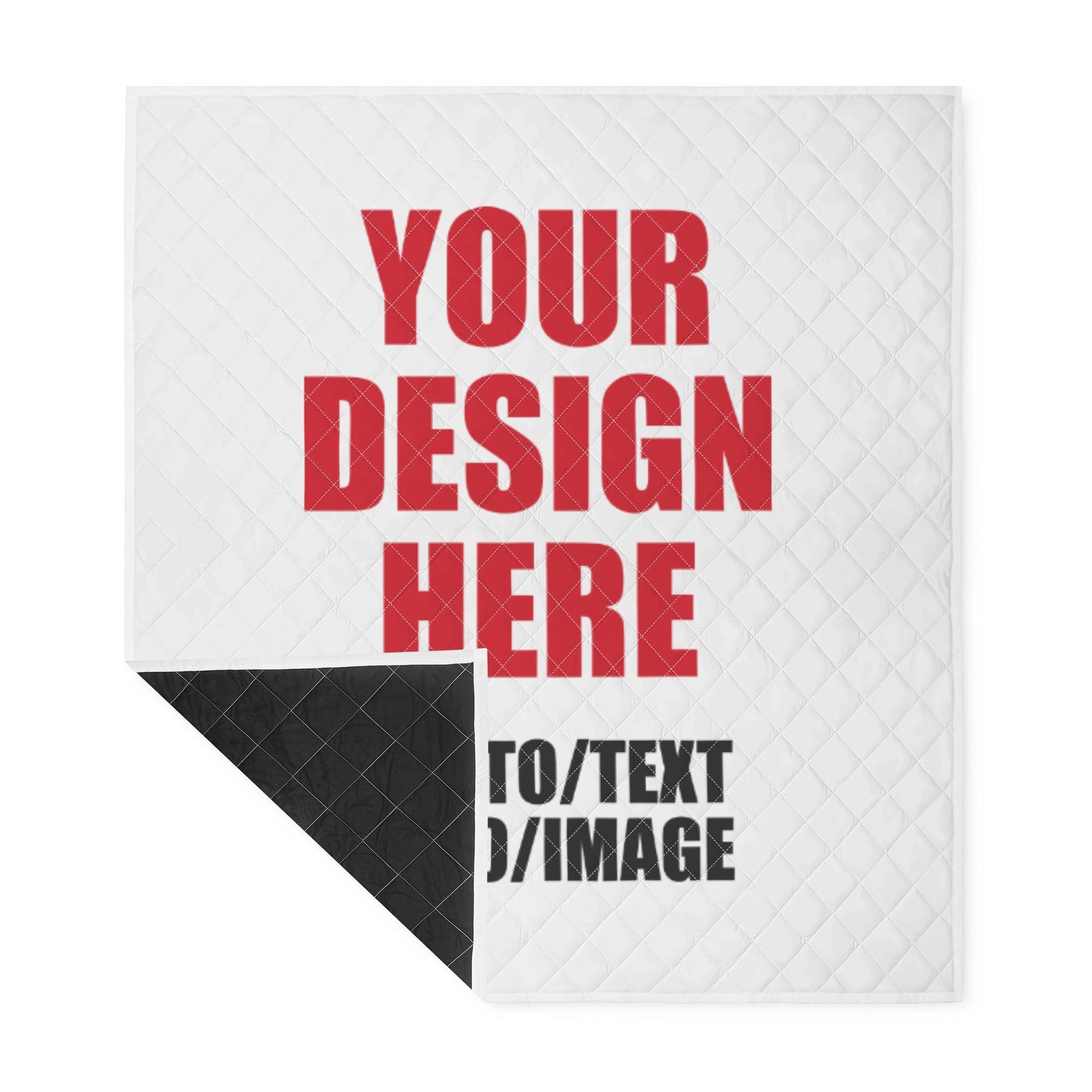 Custom Photo & Name Personalized Quilt Bed Throw Blanket - All Season Cozy Bedding for Full & King Size Beds - Unique Gift for Family, Friends & Kids (Weddings, Anniversaries, Birthdays, Home Decor)