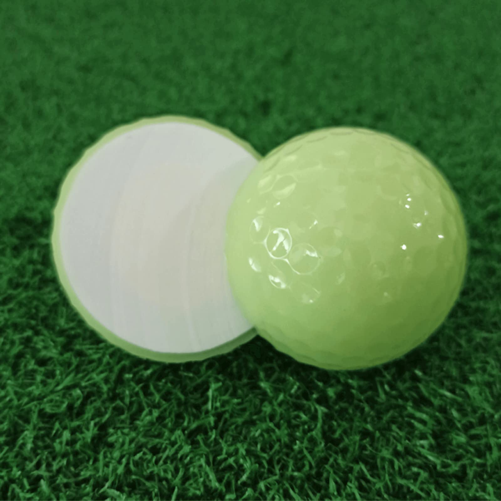 Glow in The Dark Golf Balls - 12 Pack Fluorescent Luminous Golf Balls for Night Practice | No LED, Rechargeable with UV Light (Lasts 20-30 Minutes) | Perfect for Night Golf, Backyard Practice & Glow-in-the-Dark Games
