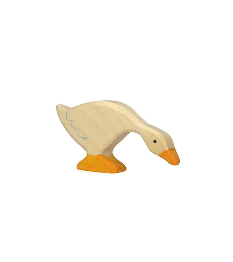Holztiger Handcrafted Wooden Goose Feeding Toy - Safe & Eco-Friendly for Kids | Perfect for Pretend Play, Farm Animal Collections & Montessori Learning