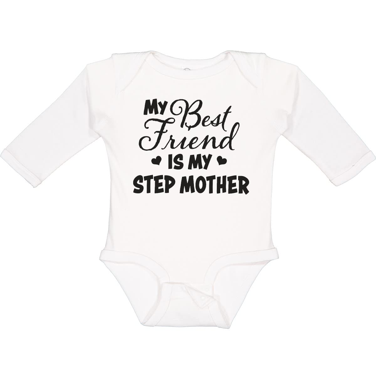 My Best Friend is My Step Mom Heart Design Long Sleeve Creeper for Family Bonding & Special Occasions