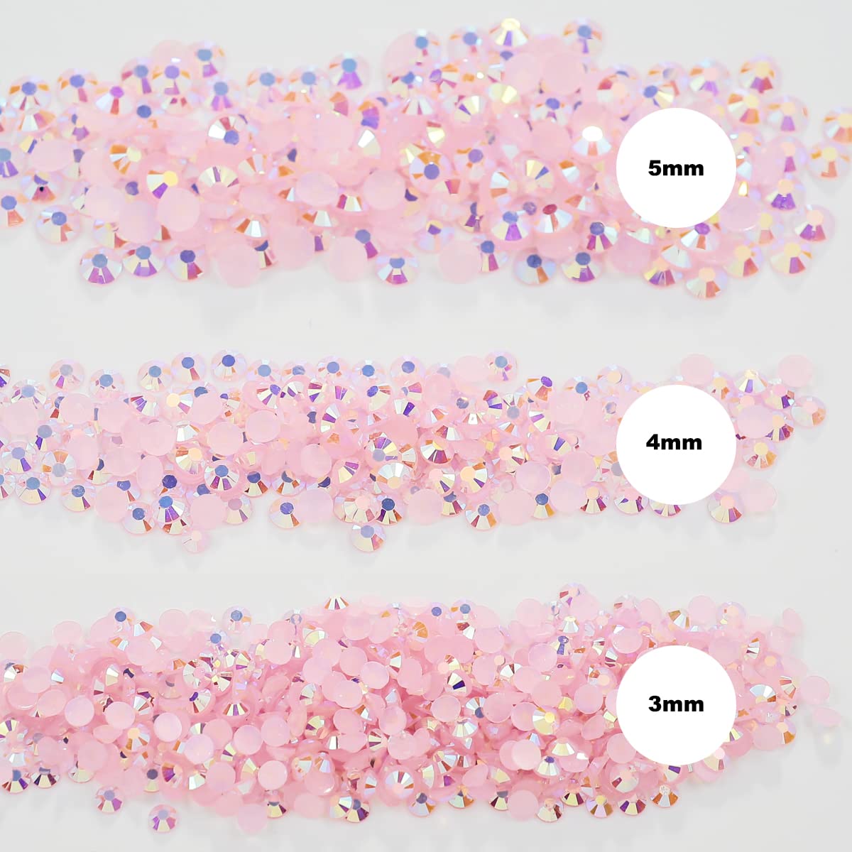 3mm Light Pink Jelly AB Rhinestones - 10,000 Pcs SS10 Rose Flatback Resin Stones for DIY Crafts, Cup Decoration, Shoe Embellishment & Makeup Accessories | Perfect for Tumblers, Nail Art, Wedding Decor & Costume Jewelry Making