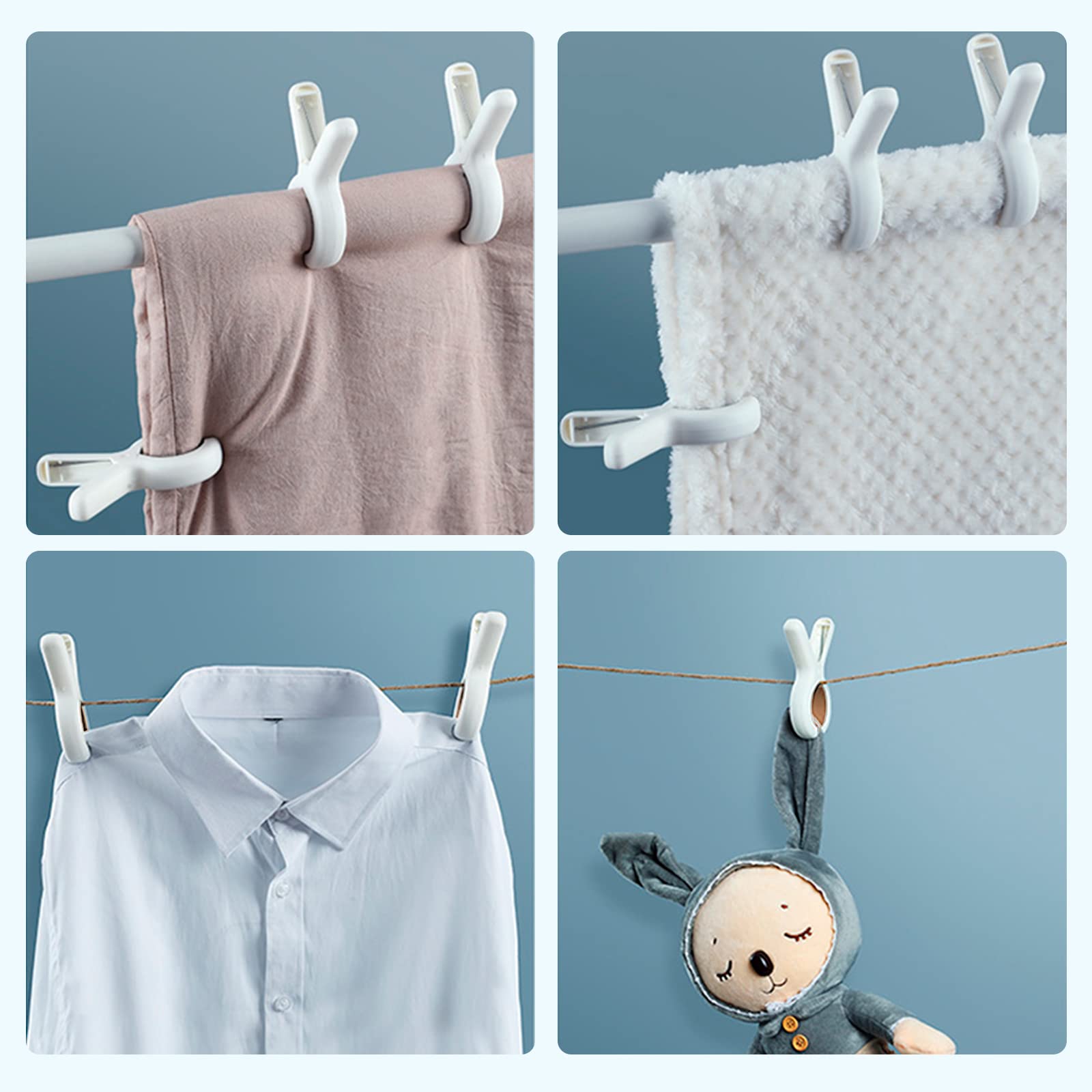 6-Pack Yellow Laundry Clips - Heavy Duty Clothes Pins for Hanging Clothes, Beach Towels & Blankets - Perfect for Drying, Organizing & Outdoor Use