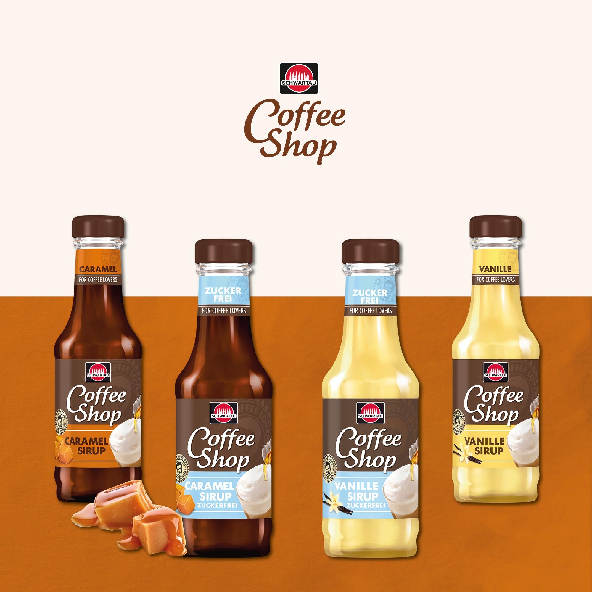 Schwartau Coffee Shop Caramel Syrup - Premium Coffee Flavor Enhancer, 200ml Bottle - Perfect for Lattes, Cappuccinos, and Desserts