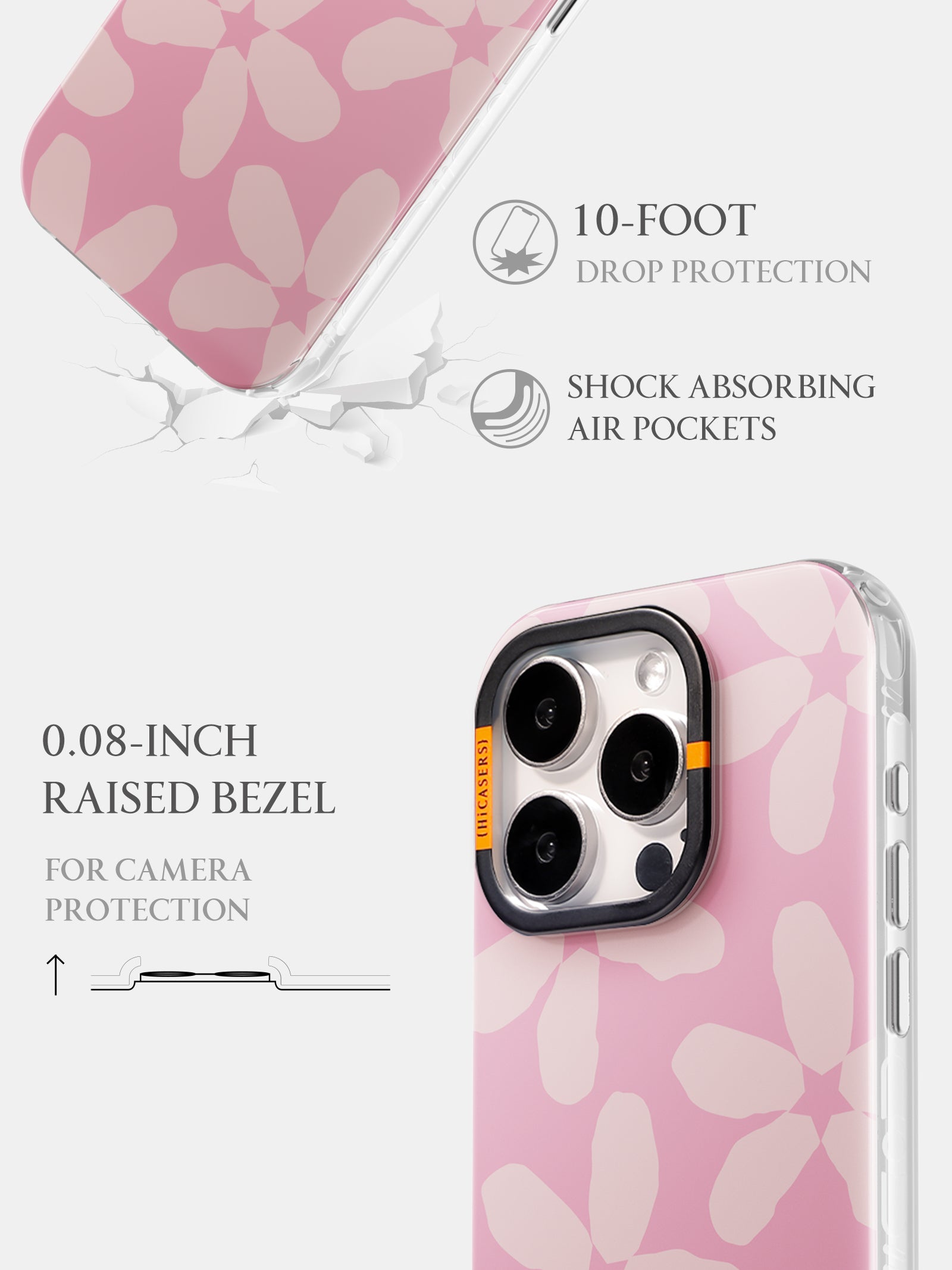 Starry Blossom Soft Pink Phone Case - Cute Floral Design for iPhone & Samsung - Perfect for Everyday Use & Gift Giving