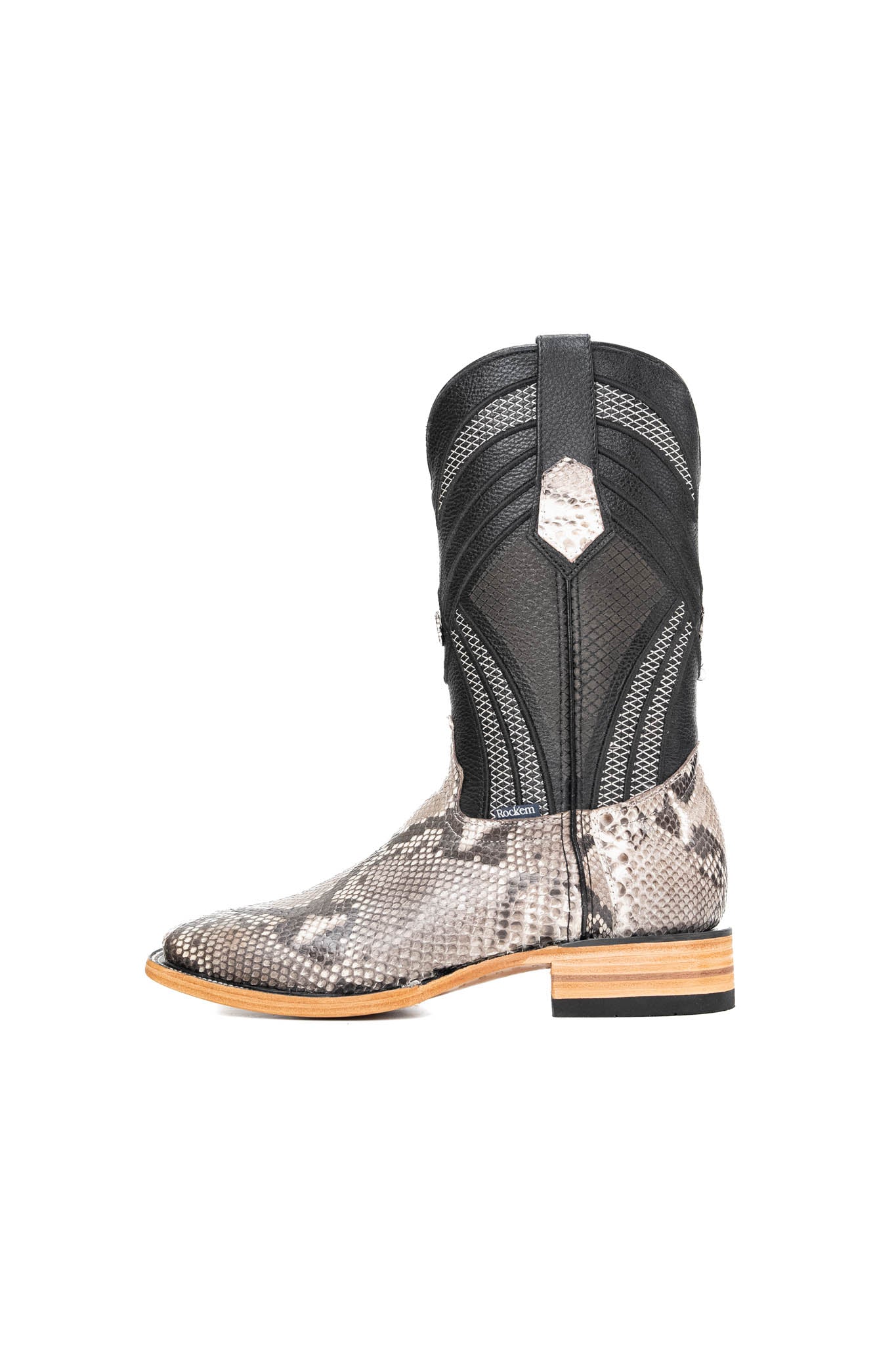 Monroe Python Belly Exotic Square Toe Cowboy Boots for Men - Western Style Leather Boots for Rodeo, Country Dancing & Outdoor Adventures