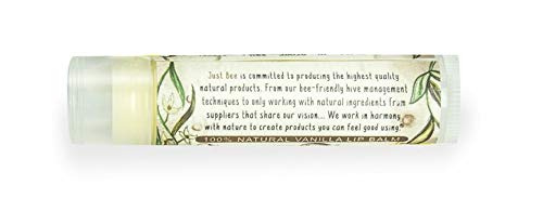 100% Natural Beeswax Lip Balm with Organic Oils - Moisturizing & Nourishing for Dry Lips - Cozy Vanilla Flavor (4 Pack) - Perfect for Winter Care, Outdoor Activities & Daily Hydration