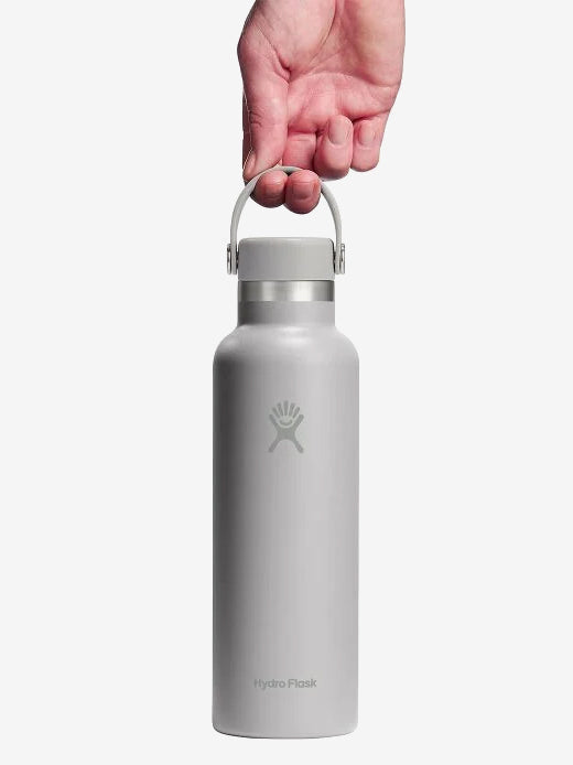 Hydro Flask 621ml (21oz) Standard Mouth Water Bottle with Flex Cap - Insulated Stainless Steel Vacuum Flask for Hot & Cold Beverages - Perfect for Hiking, Camping, Gym & Everyday Use - Birch Color