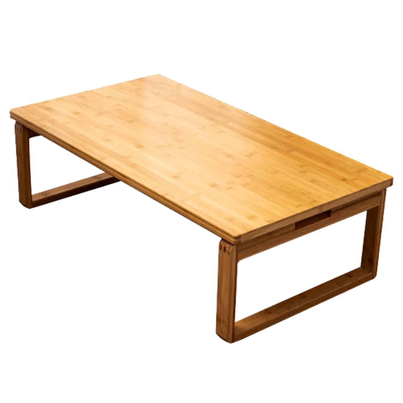 Japanese Tatami Folding Coffee Table - Multi-Functional Small Table for Living Room, Bedroom & Office - 60 x 40 x 26cm, 60kg Capacity - Perfect for Tea Drinking, Reading, Working & Computer Use (Yellow)