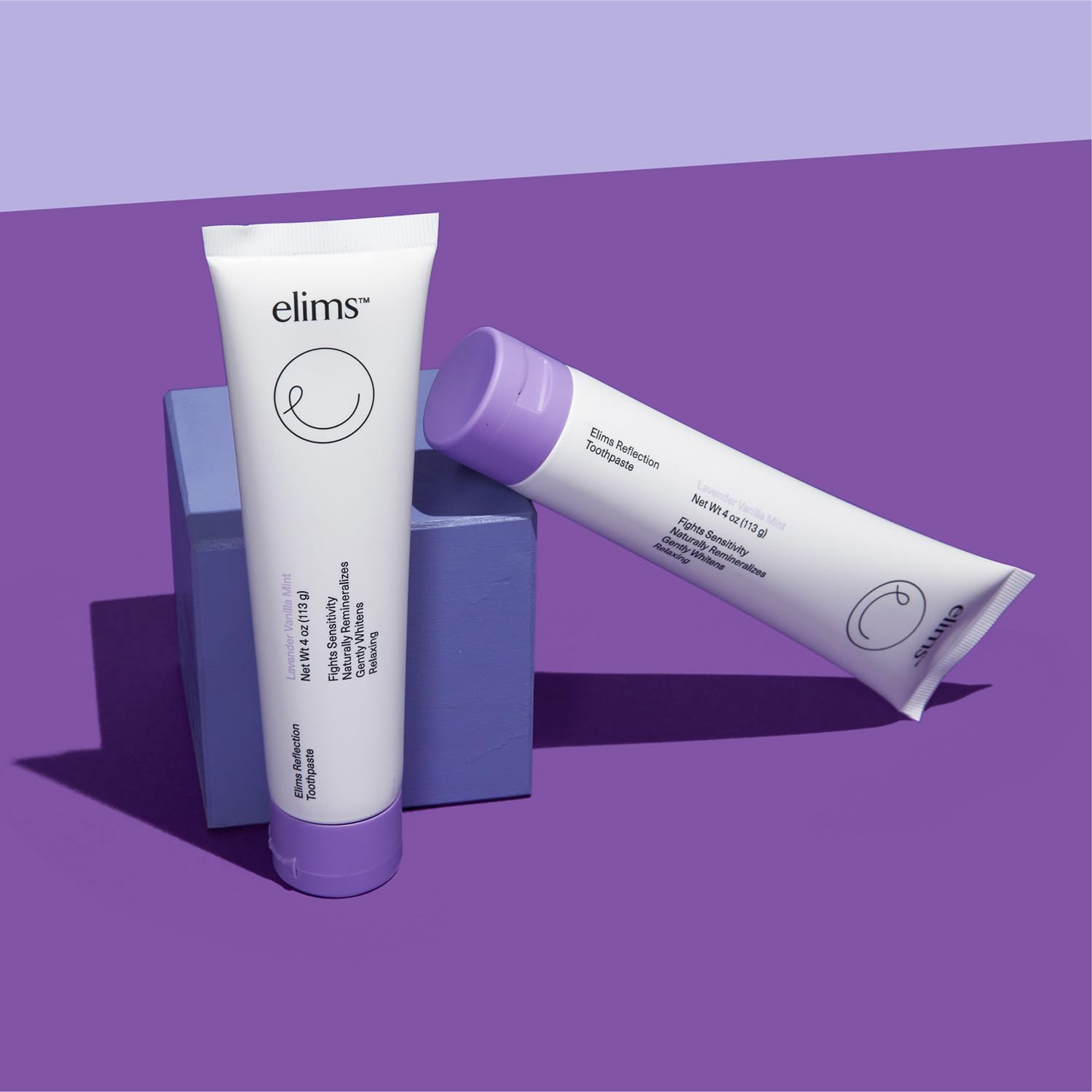 Elims Nano Hydroxyapatite Toothpaste - Fluoride-Free Remineralizing & Whitening Toothpaste for Sensitive Teeth, Xylitol Enriched, SLS-Free, Lavender Vanilla Mint Flavor for Adults & Kids (4oz) - Gentle Daily Care for Stronger, Brighter Teeth at Home or Travel