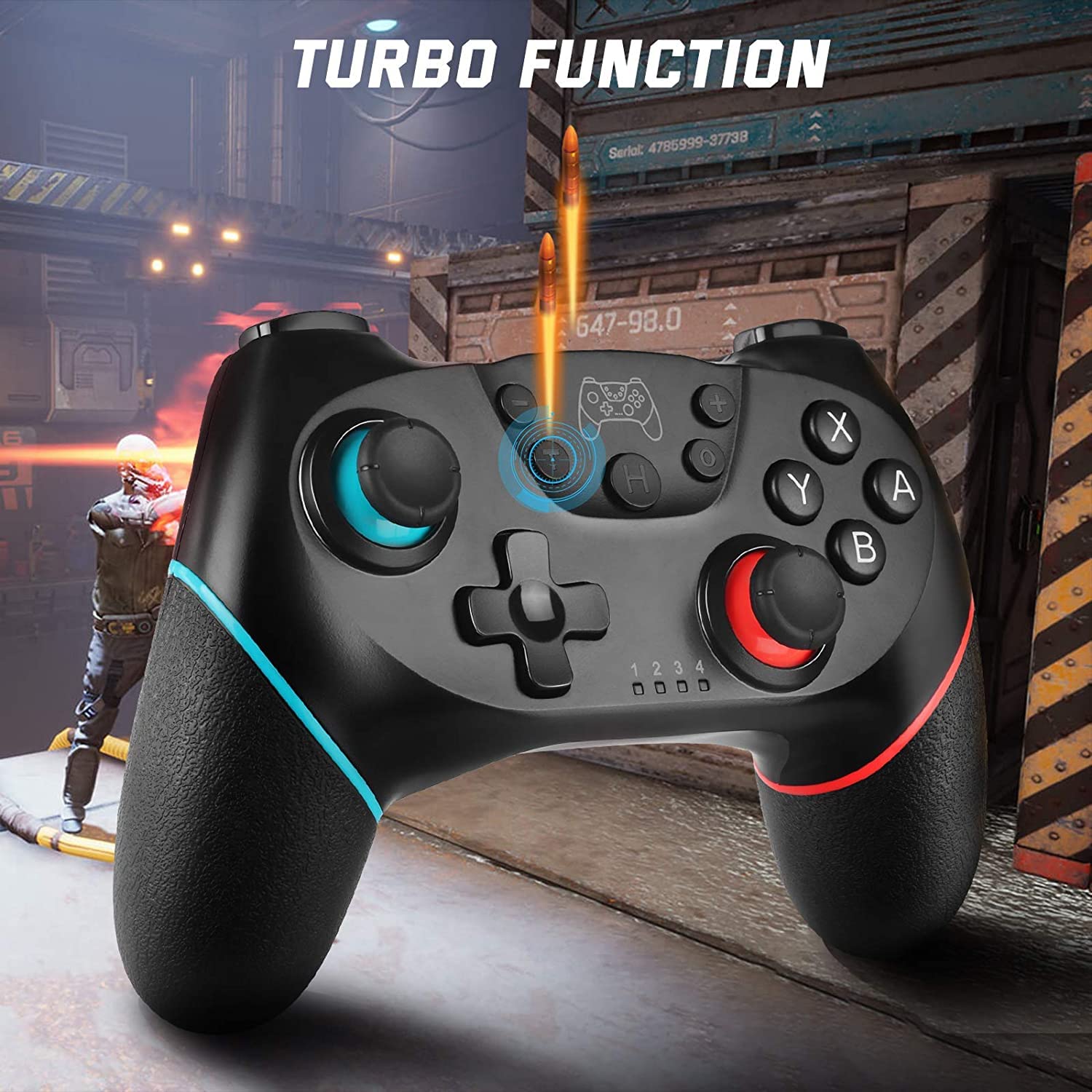 Wireless Switch Controller with 6-Axis Gyroscope & Turbo Function - Bluetooth Pro Gamepad for Nintendo Switch & Switch Lite - Perfect for Gaming, Travel & Multiplayer Fun