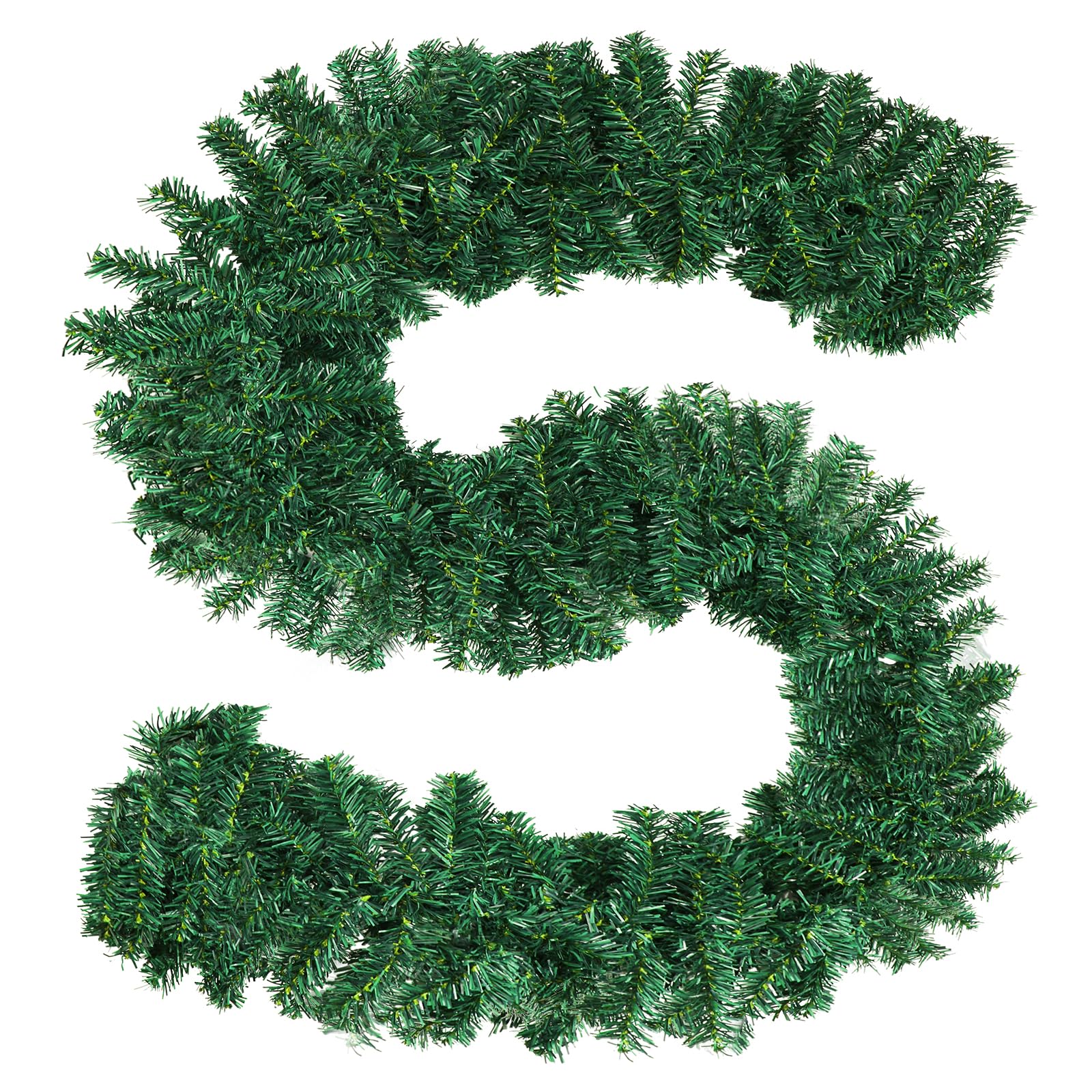 9ft Artificial Christmas Garland - Green Pine Garland for Holiday Decor, Indoor & Outdoor Use - Perfect for Doorways, Walls, Stairs, Wreath Making - 10 Pack for Festive Home, Wedding & Party Decorations