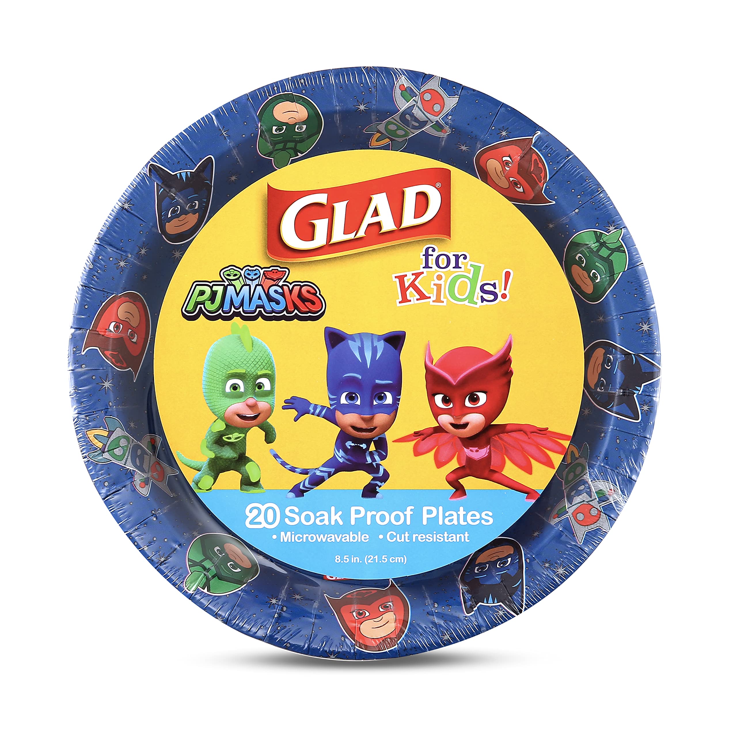 PJ Masks Space Themed Paper Plates for Kids - 8.5 Inch Disposable Dinnerware Set of 20 | Heavy Duty, Soak Proof, Microwavable & Cut Resistant | Perfect for Birthday Parties, Picnics & Family Gatherings