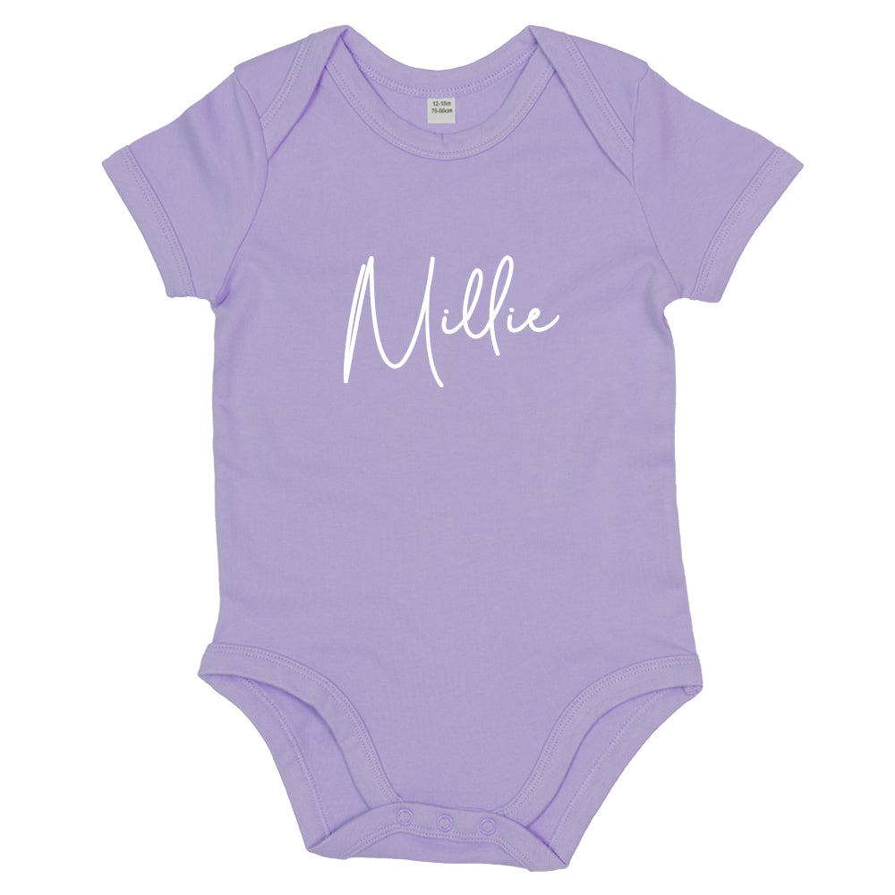 Personalized Baby Vest with Classic Script Name - Customized Infant Bodysuit for Newborns & Toddlers - Perfect for Baby Showers, Photo Shoots & Everyday Wear (MRK X)