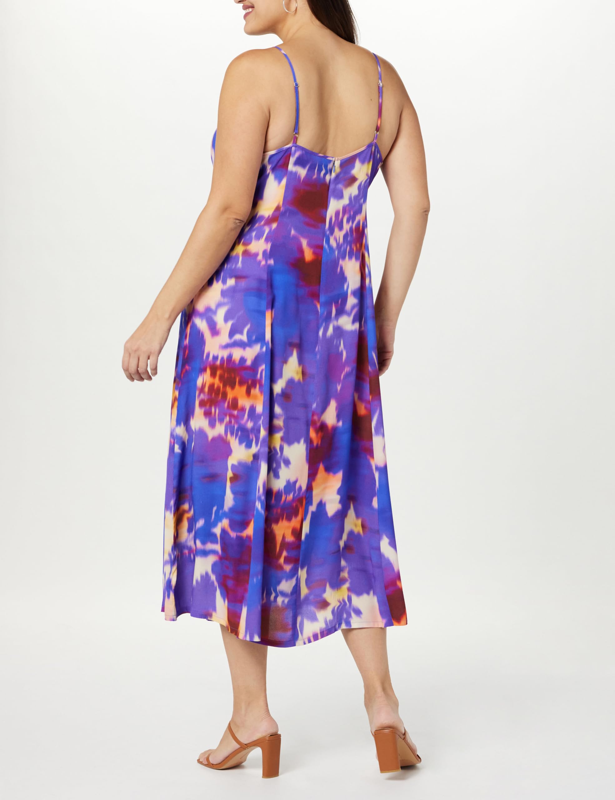 The Drop Women's Isa V-Neck Maxi Dress - Flowy Long Summer Dress with Side Slits | Perfect for Beach, Vacation & Casual Outings