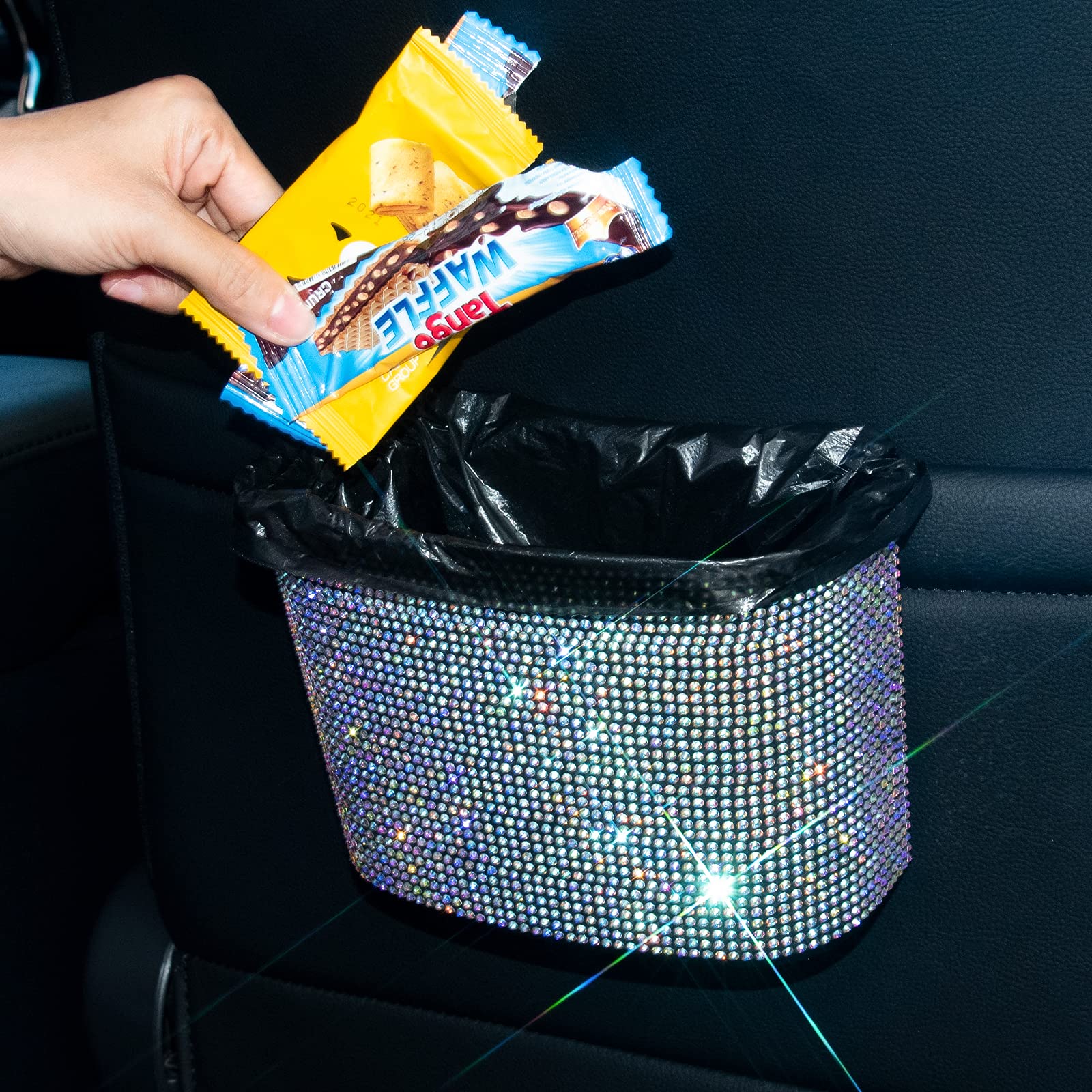 Car Trash Can with Clip - Leakproof Hanging Garbage Bin for Vehicle, Office & Home - Mini Dustbin Organizer for Car, Kitchen, Bedroom - Multicolor Waste Basket (Perfect for Road Trips, Daily Commute & Home Organization)