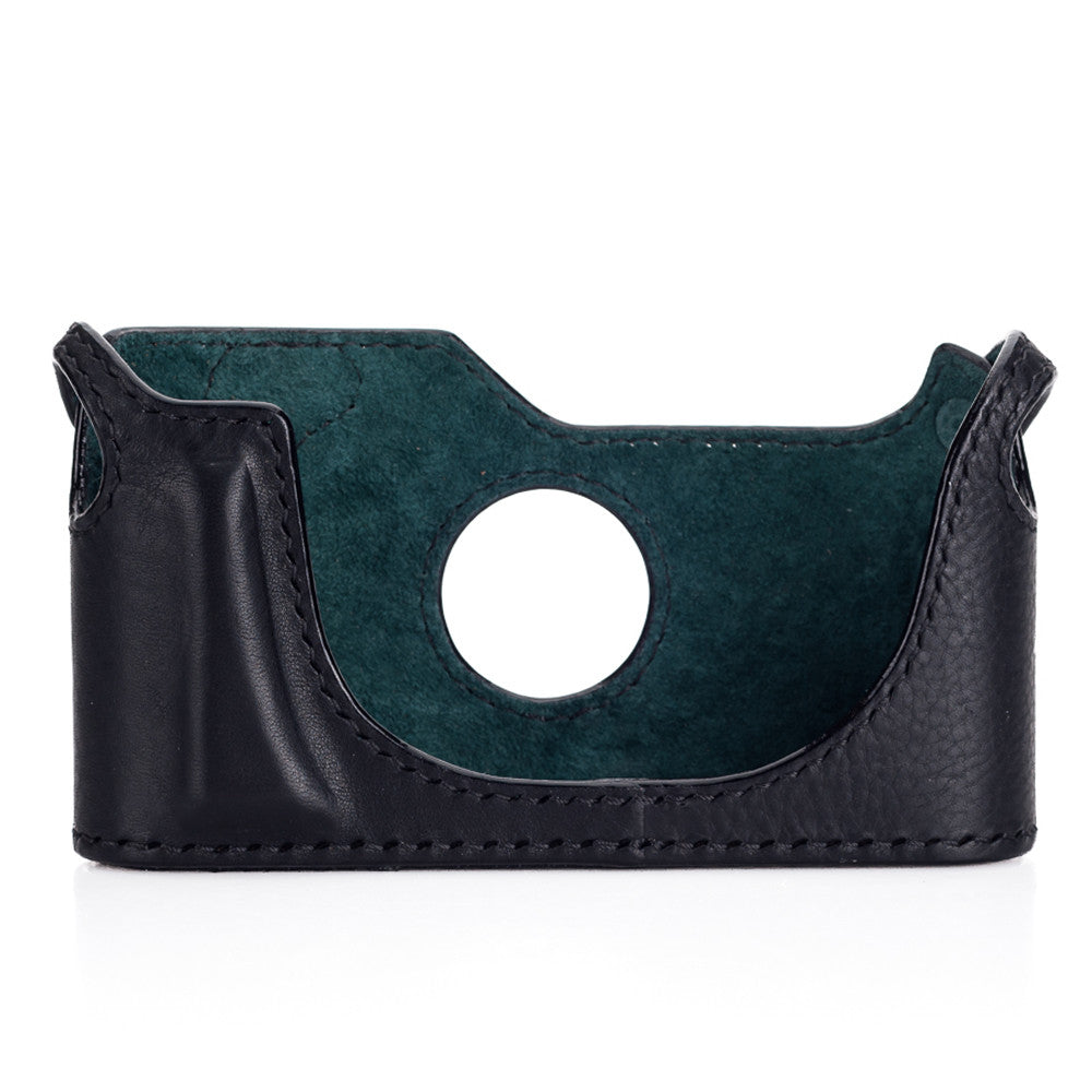 Arte di Mano Premium Leather Half Case for Leica M6, M-A & MP Cameras - Minerva Black with Black Stitching | Protective Camera Cover for Travel & Photography Enthusiasts